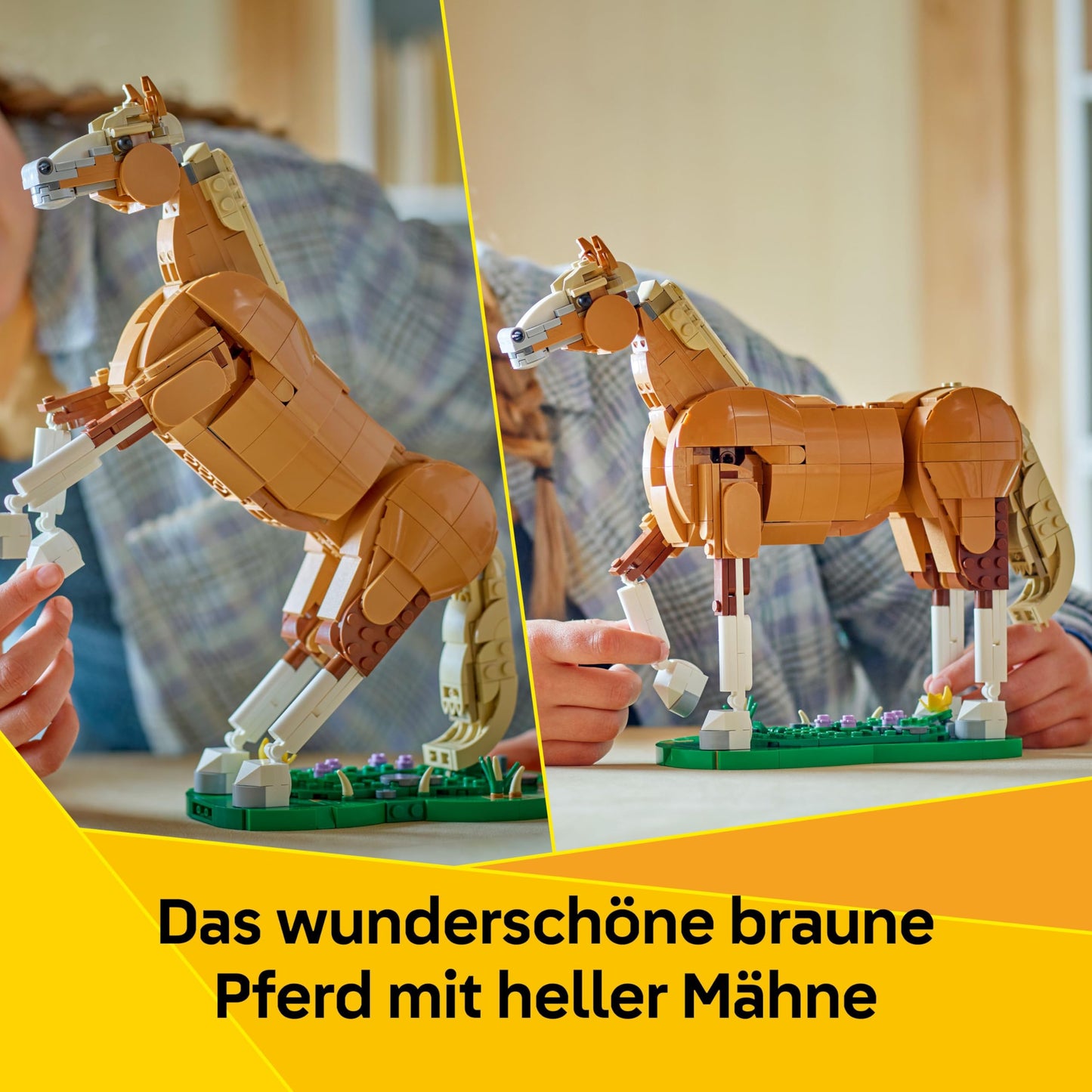 LEGO Creator 3in1 Magnificent Horse - Horse Toy - Build a Bear or Deer Figure - Birthday Gift for Girls and Boys from 9 Years - 31166