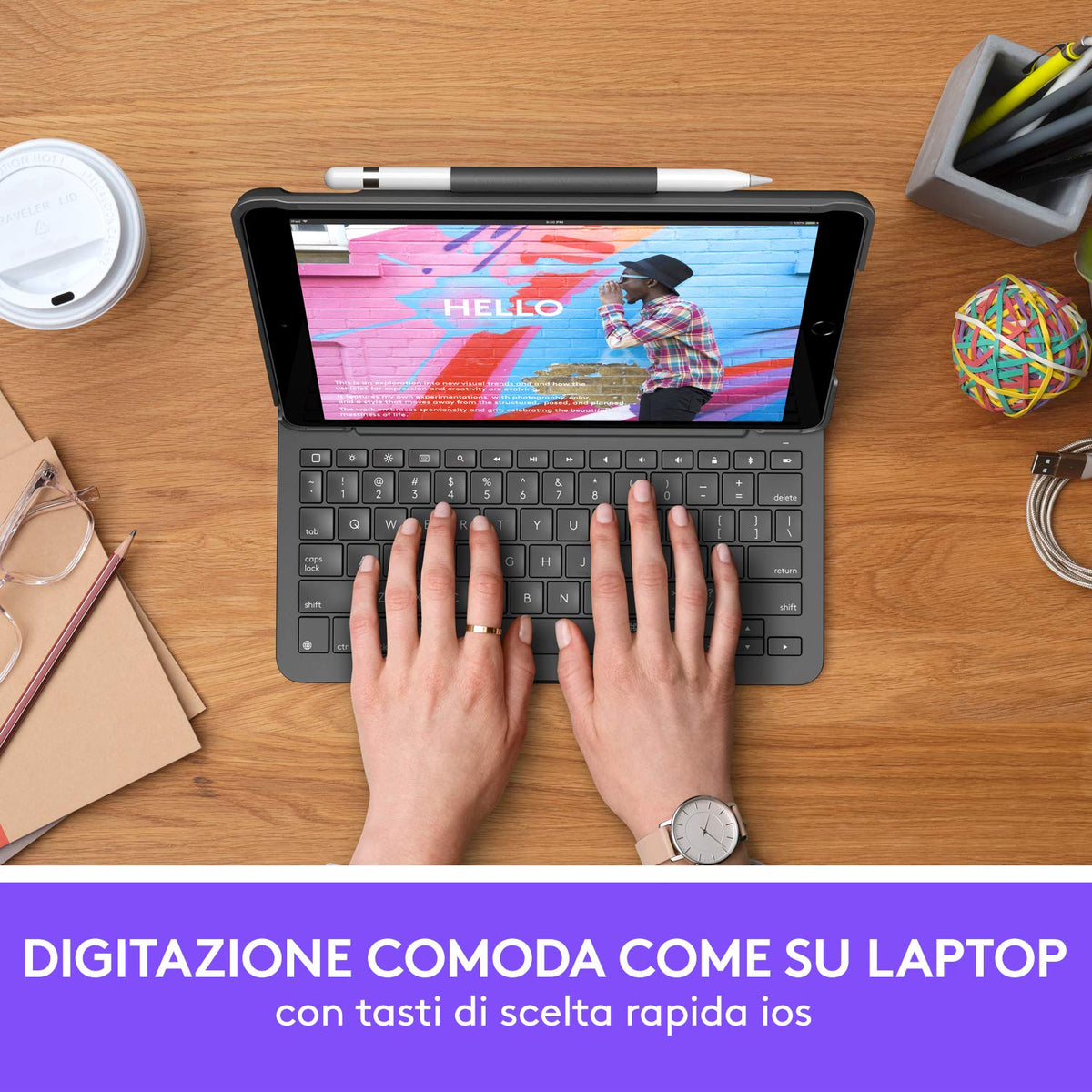 Logitech Slim Folio pentru iPad (7., 8. și 9. generație)
