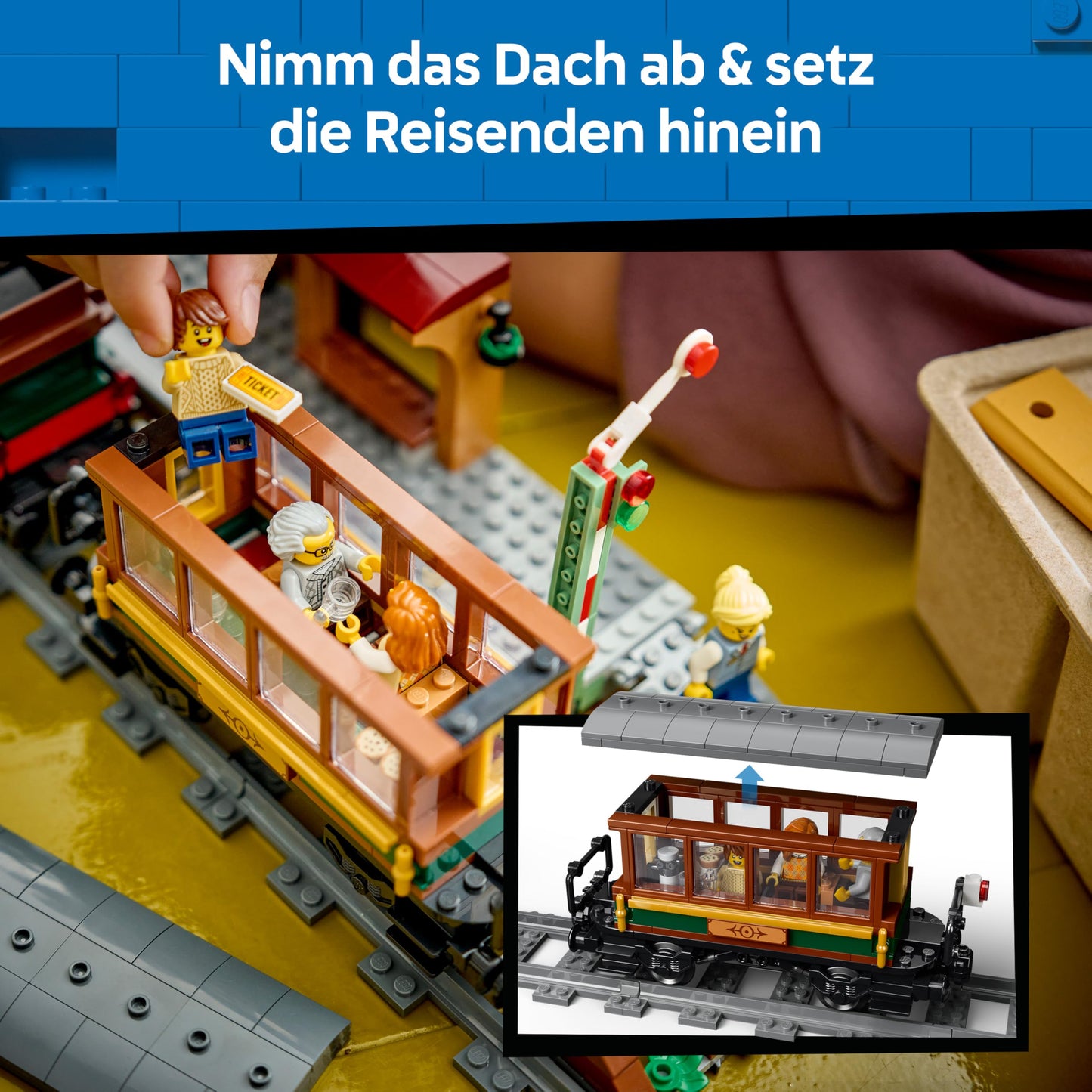 LEGO City Classic Steam Train Toy - STEM Model Kit - Set with Train Station, Rails, Driver's Cab Control, Stop Signal and 5 Minifigures - Birthday Gift for Boys Ages 7 and Up - 60511