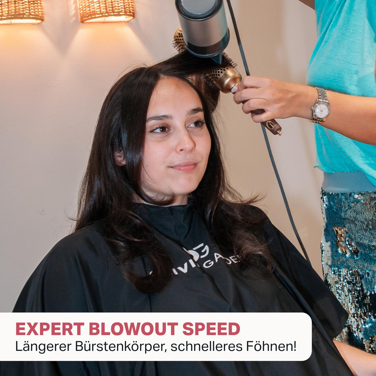 Olivia Garden Expert Blowout Speed Perie rotundă din ceramică, Aurie & Maro, 45 mm - ID2171