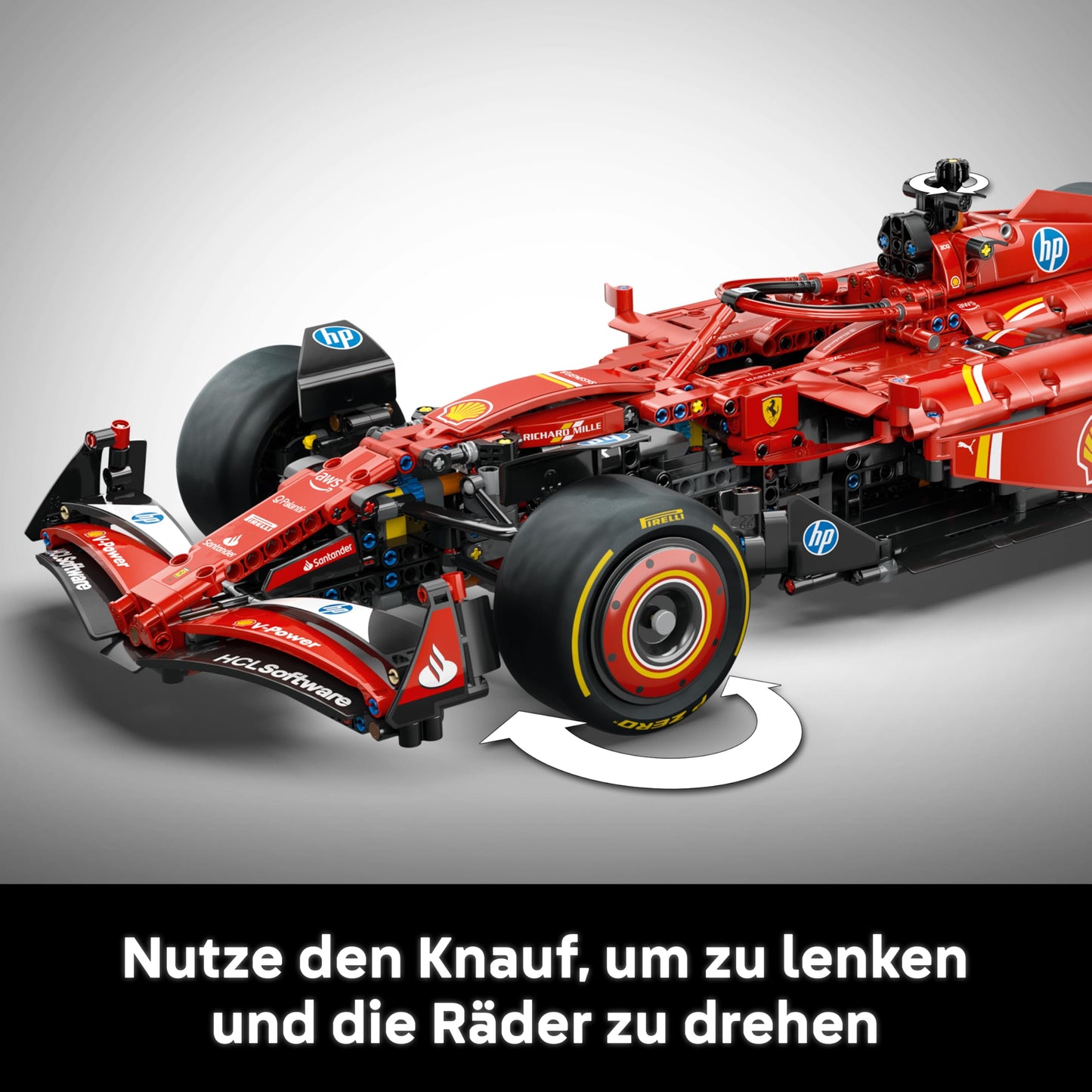 LEGO Technic Ferrari SF-24 F1 racing car - model car for adults - Formula 1 set to collect - V6 engine, gearbox, steering and DRS in 1:8 scale - gift for motorsport and racing car fans - 42207