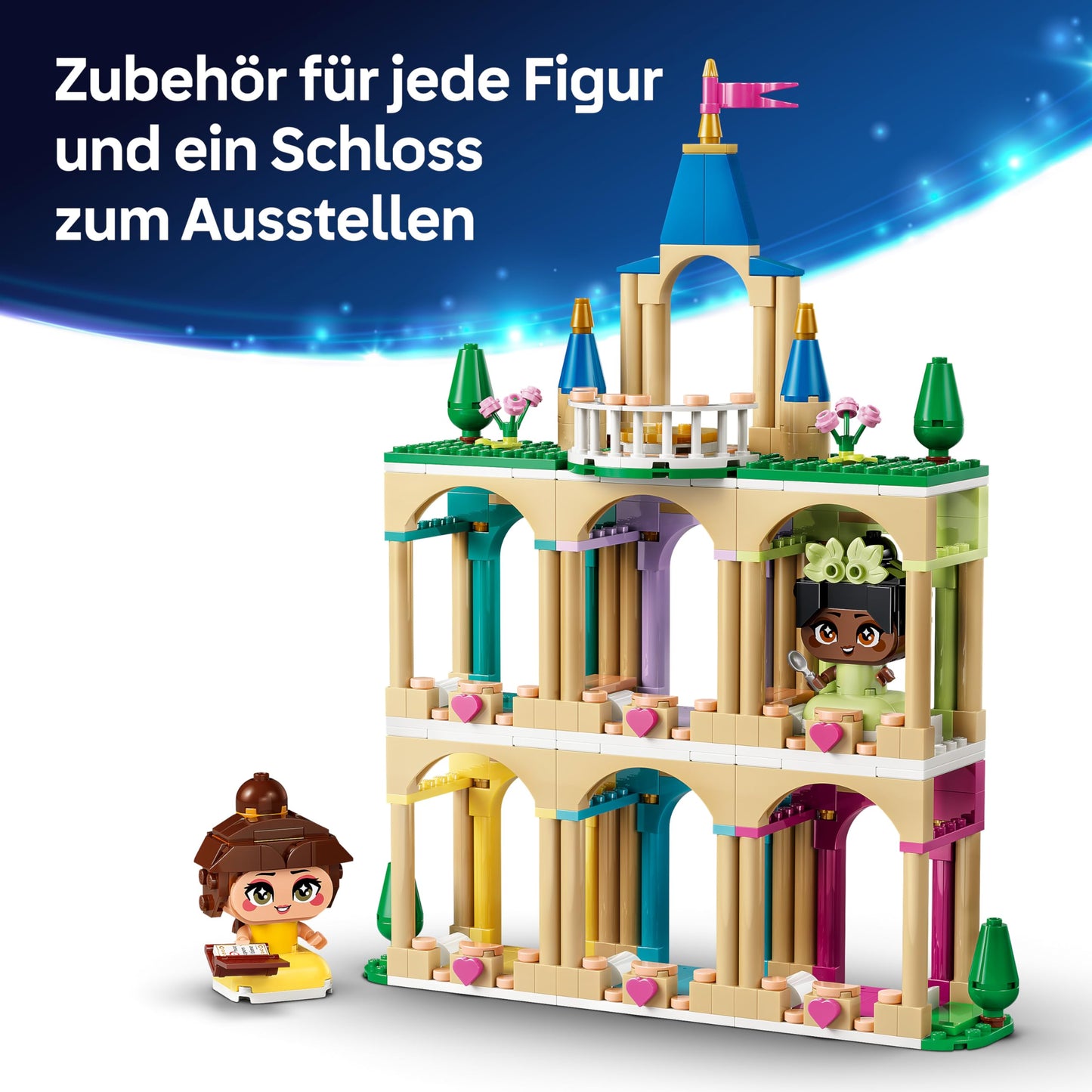 LEGO ǀ Disney Princess The mini princesses Belle and Tiana with their castle - toy with 2 mini dolls and accessories - DIY decoration - gift for girls aged 5 and over and Disney fans - 43291