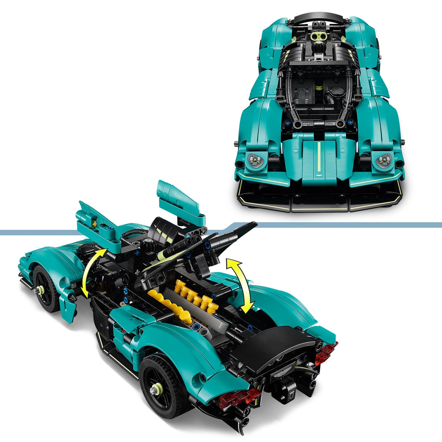 LEGO Technic Aston Martin Valkyrie racing car toy - model building set with V12 engine and opening wing doors - collector's gift for boys and girls aged 9 and up - 42208