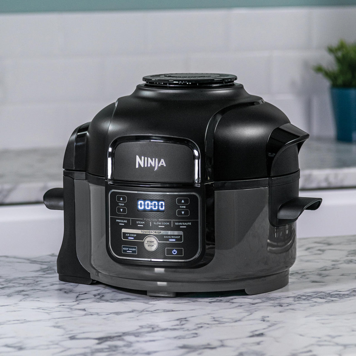 Ninja Foodi MINI Multicooker, 4.7L, 6-in-1 Multicooker, Pressure Cooker, Air Fryer, Slow Cooker, 1460W, Gray/Black OP100EU