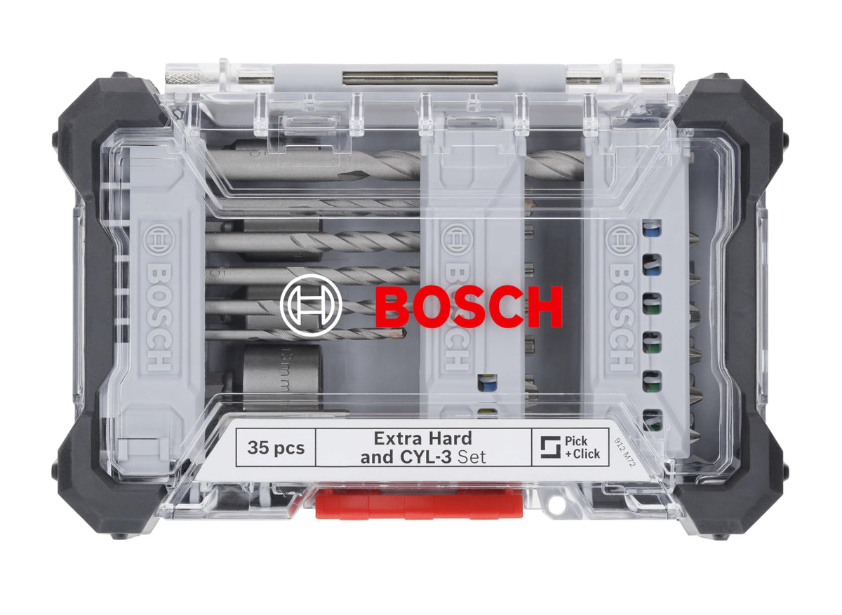 Bosch 35x Extra Hard Screwdriver Bit and CYL-3 Drill Set, Display, 35 pcs - 2607017724