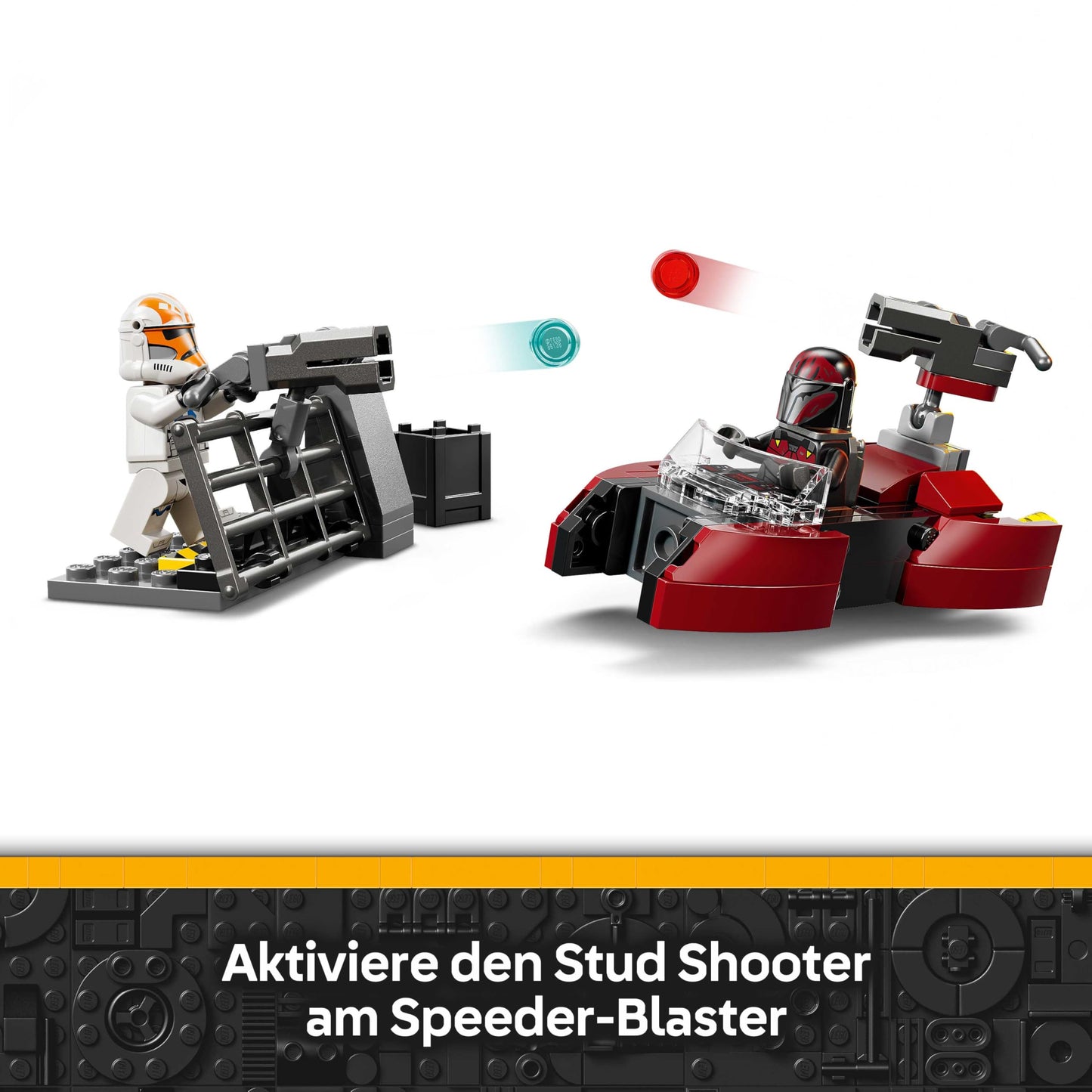 LEGO Star Wars 75449 Siege of Mandalore Battle Pack - action toy with 2 Mandalorians and 2 clone trooper minifigures as well as speeder bike and blasters - gift for children aged 6 and over & fans