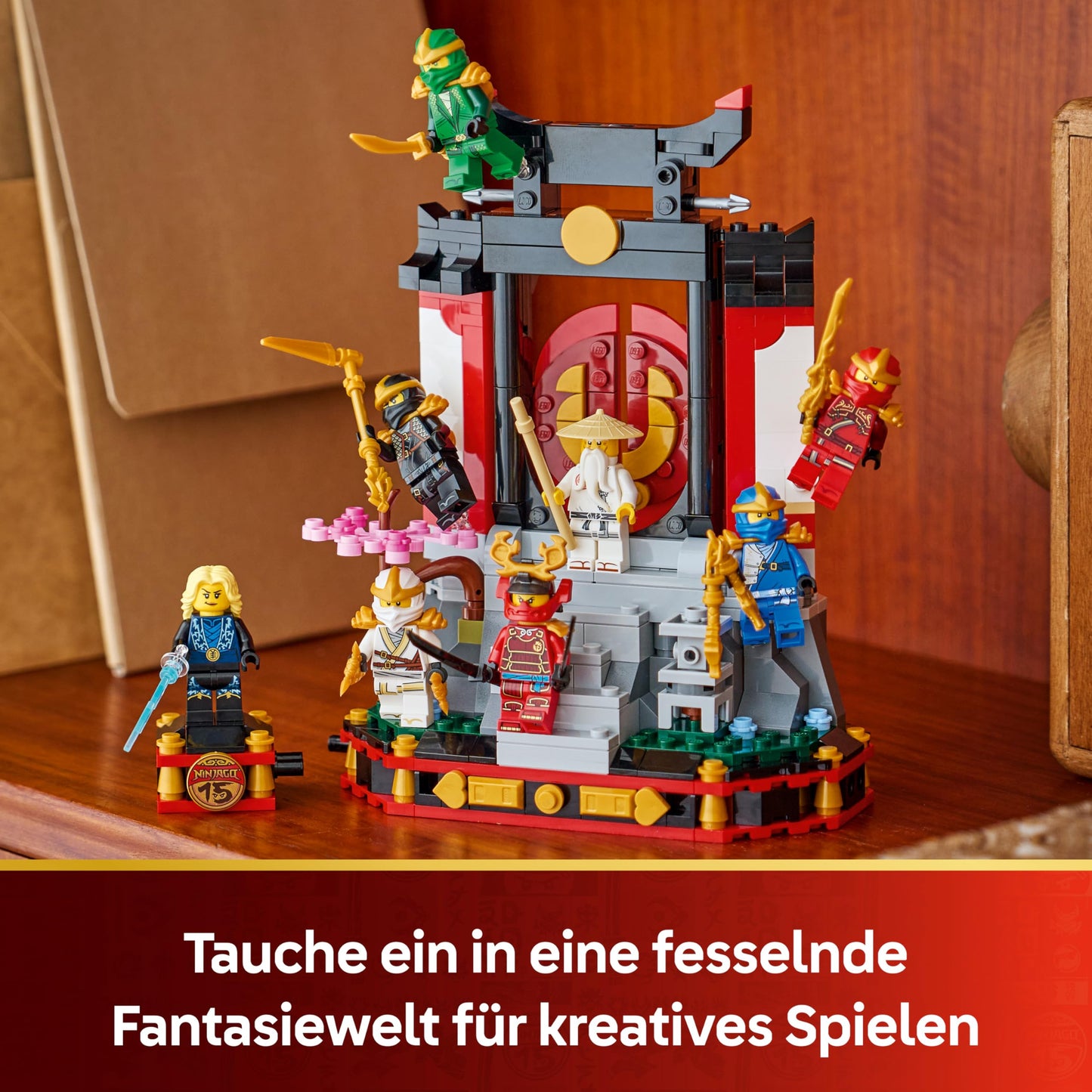 LEGO NINJAGO 15th anniversary: ninja characters to display - monastery toy with 8 collectible minifigures & swords - creative gift for boys aged 14 and over & adult fans - 71866