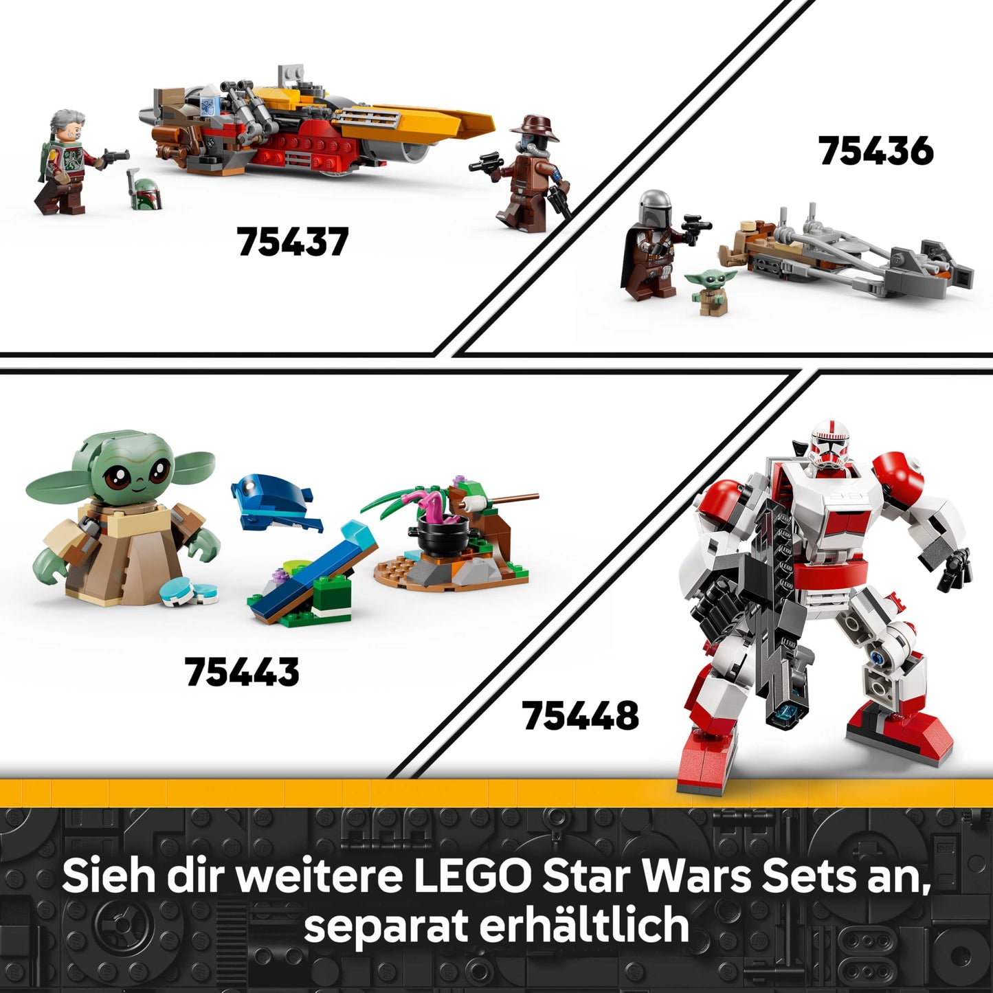 LEGO Star Wars 75449 Siege of Mandalore Battle Pack - action toy with 2 Mandalorians and 2 clone trooper minifigures as well as speeder bike and blasters - gift for children aged 6 and over & fans