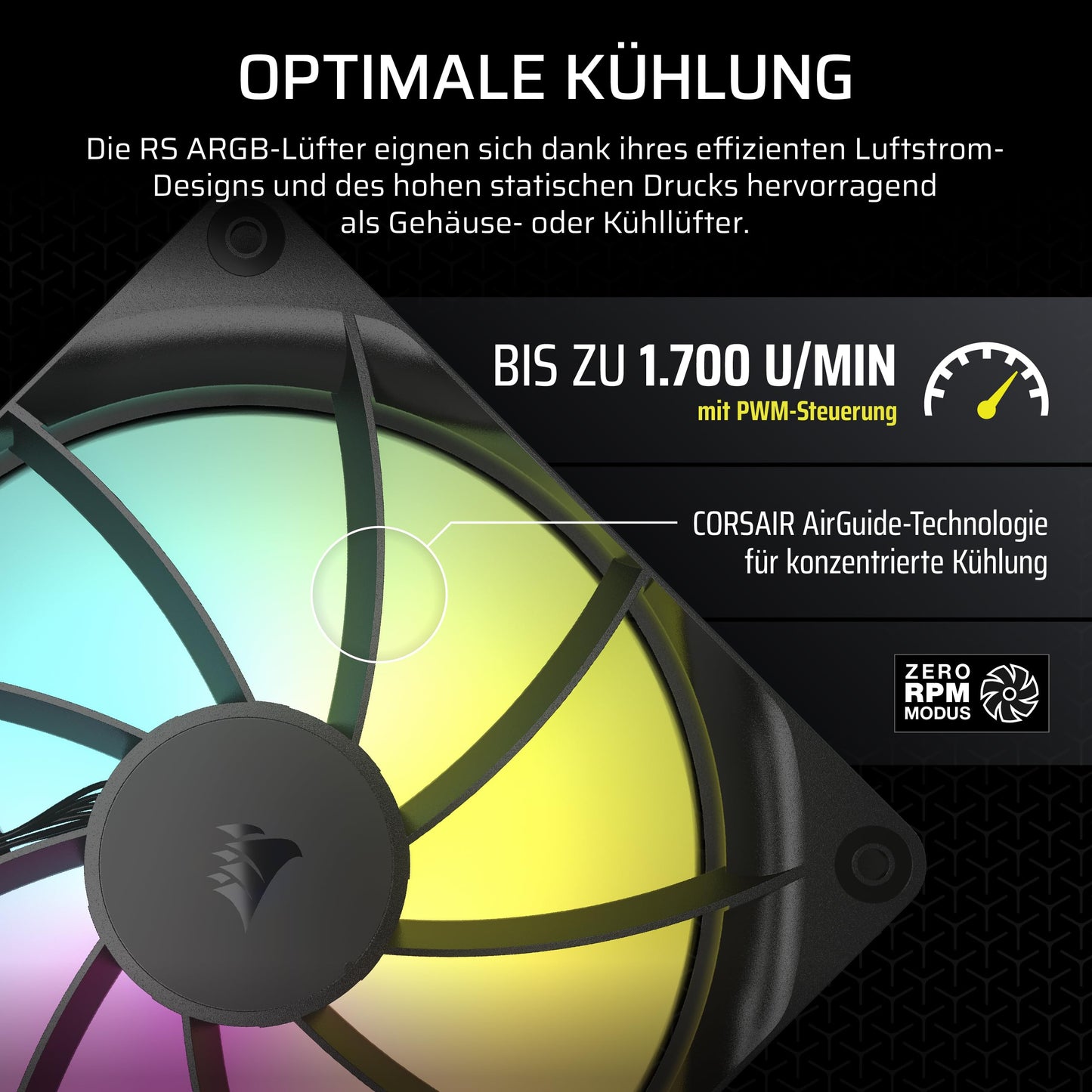 Ventola - Corsair - Rs140 Argb - 140 Mm - Confezione Da 2 - Controllo Pwm - CO-9050183-WW