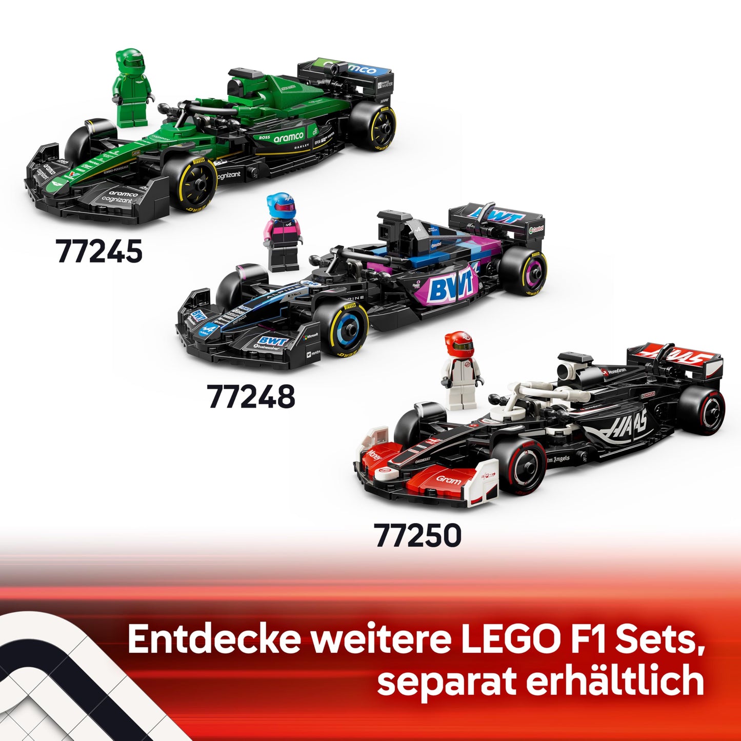 LEGO Speed Champions Ferrari SF-24 F1 racing car - model car set with driver - model building for children - toy with 1 minifigure - collectible Formula 1 gift for boys and girls - 77242