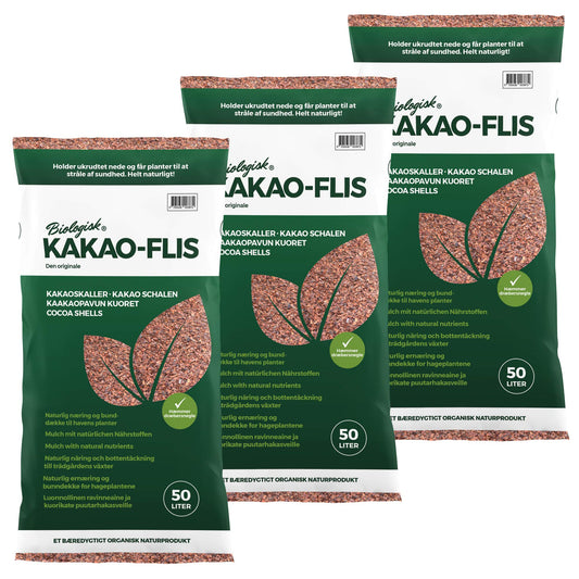 Floragard cocoa shell mulch 150 L (3×50 L) – natural mulching material & bark mulch alternative for planting areas, perennial & woody beds, rose beds & paths – suppresses weed growth - 115420