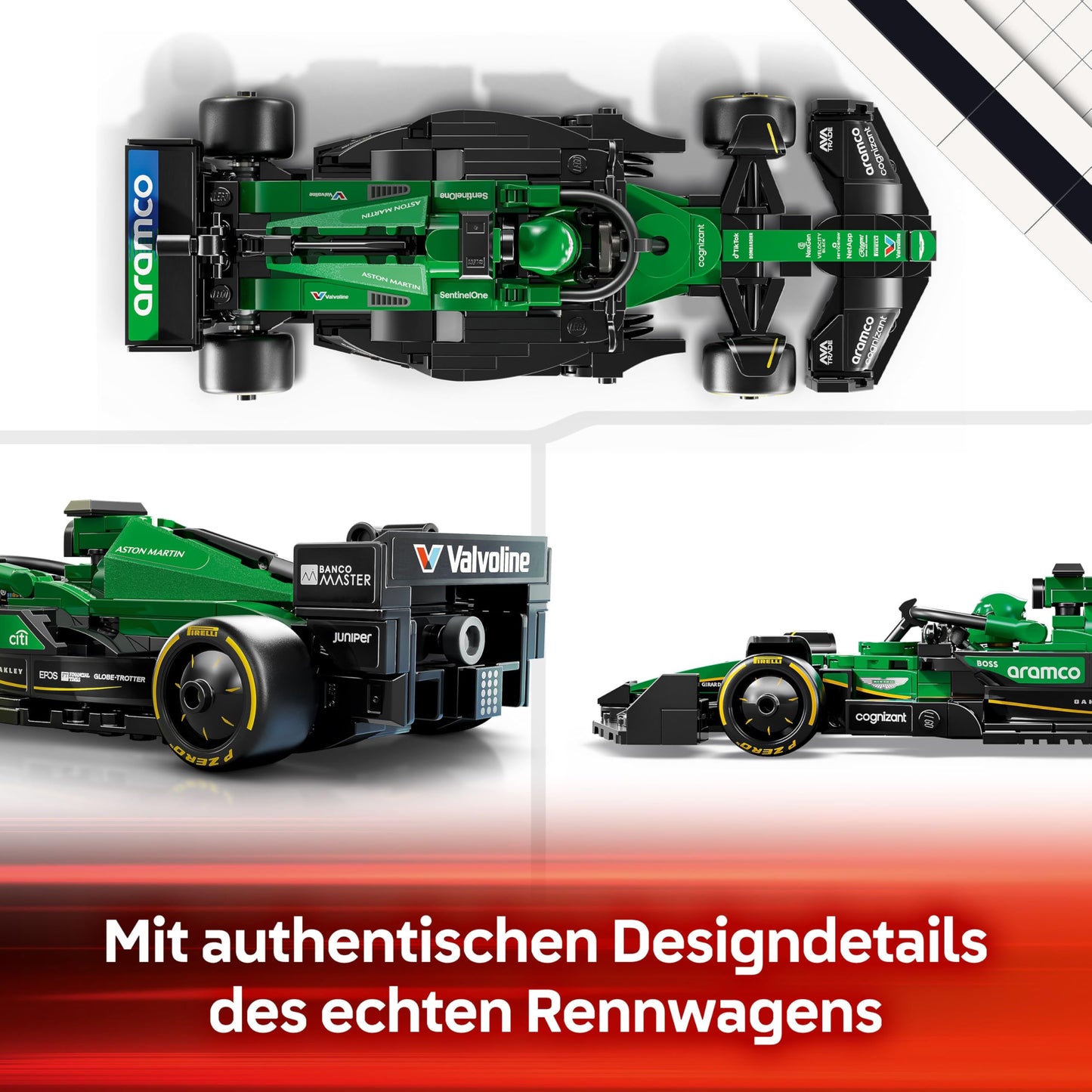 LEGO Speed Champions Aston Martin Aramco F1 AMR24 racing car - toy with Formula 1 minifigure to collect - buildable model car for boys and girls aged 10 and over and adult motorsport fans 77245