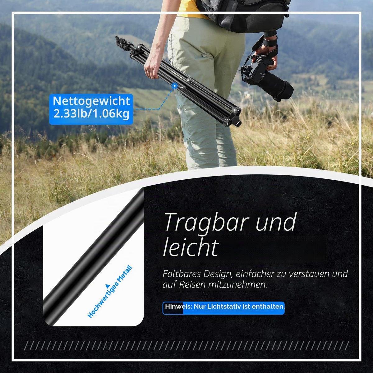 NEEWER 6.23ft/190cm Light Stand made of Aluminum (2 Pack) - 190cm/2