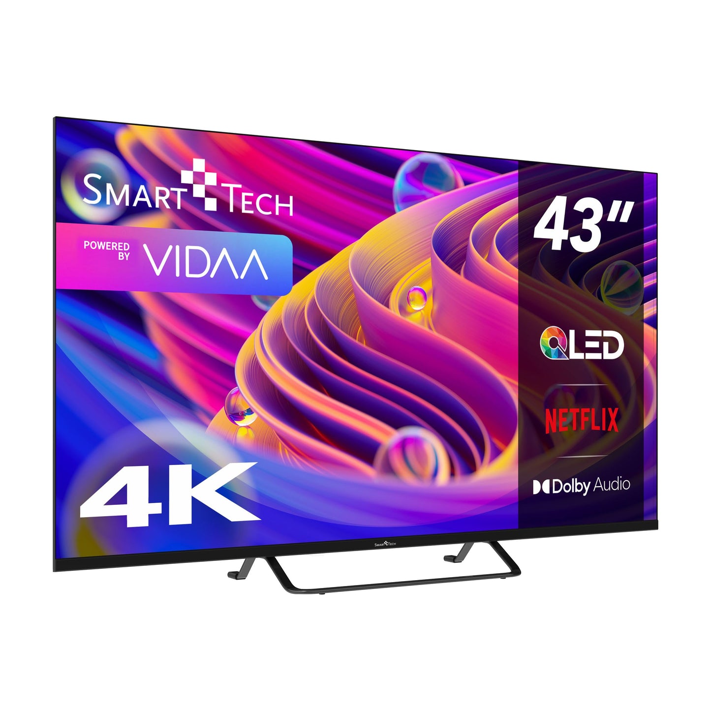 Smart Tech 43QV02V QLED TV 43 inch Smart TV VIDAA - HDR TV with 4K UHD resolution, Bluetooth and triple tuner (2026)