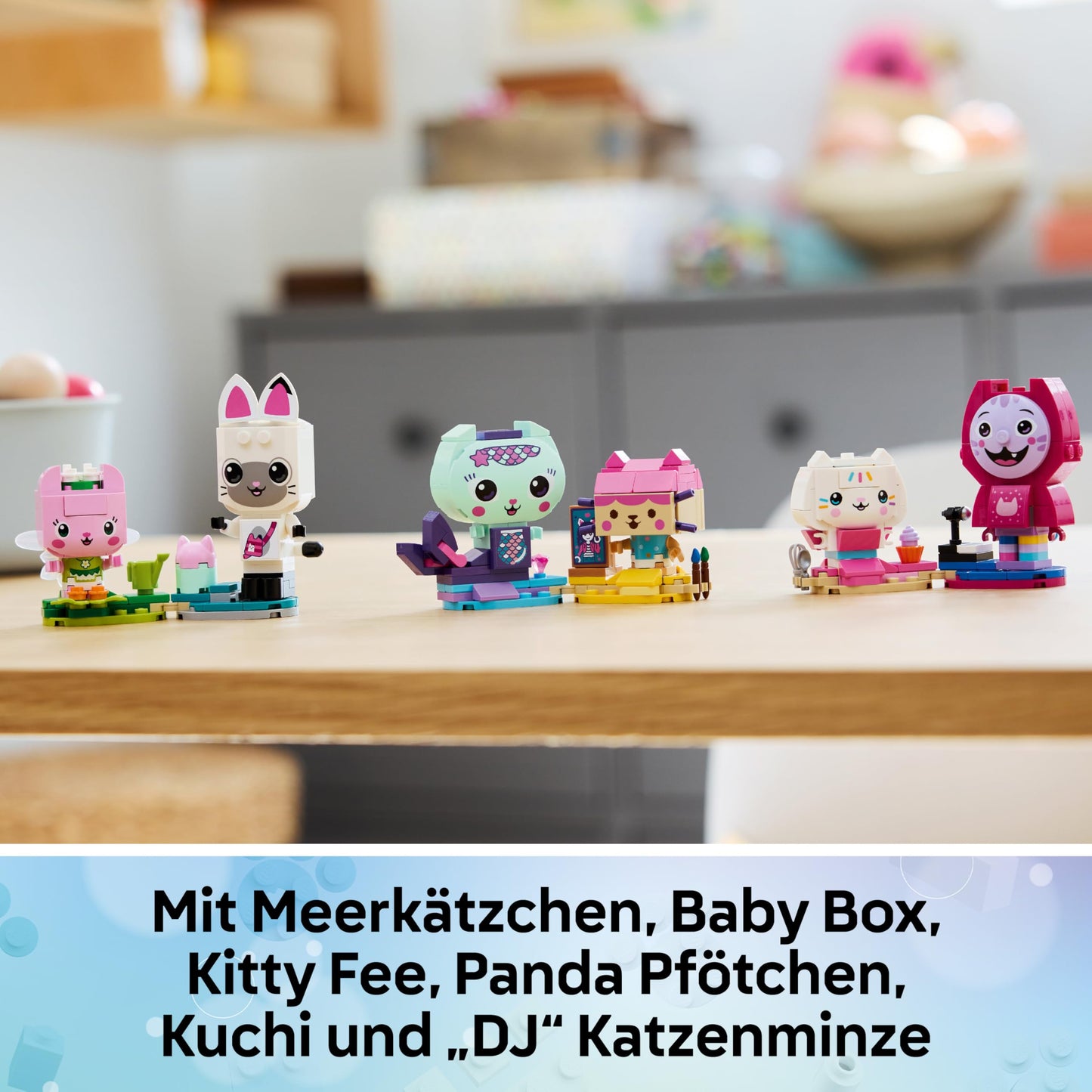 LEGO Gabby's dollhouse Gabby's cat friends - toy with 6 animal figures including sea kitty and kitty fairy - stand for display - gift for girls aged 6 and over - 11215