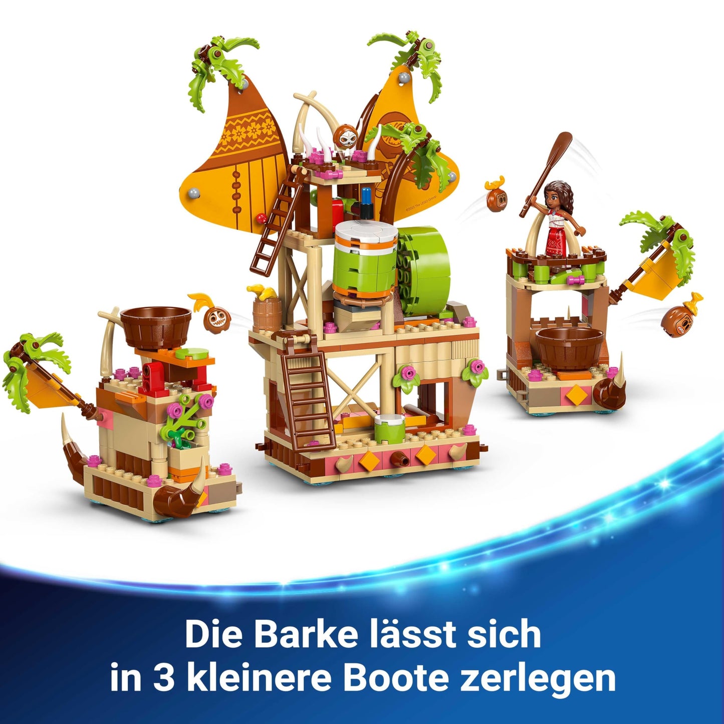 LEGO ǀ Disney Vaiana 2 Kakamora Barge - Kakamora Boat - Toy for Girls and Boys from 7 Years - Includes Boat Model, Moana Mini Doll and Maui Figure - Birthday Gift for Fans - 43258