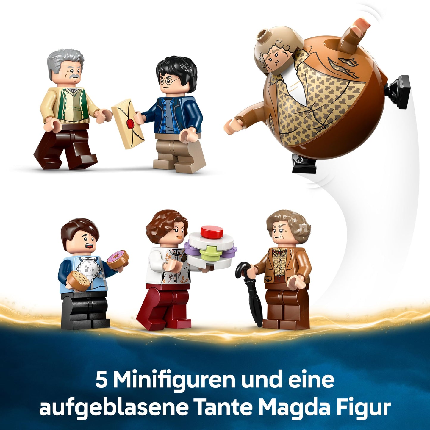 LEGO Harry Potter Privet Drive: Aunt Magda's Visit - Playhouse with interior design, 5 minifigures & Aunt Magda figure - The Prisoner of Azkaban - Gift for boys and girls aged 8 and up 76451