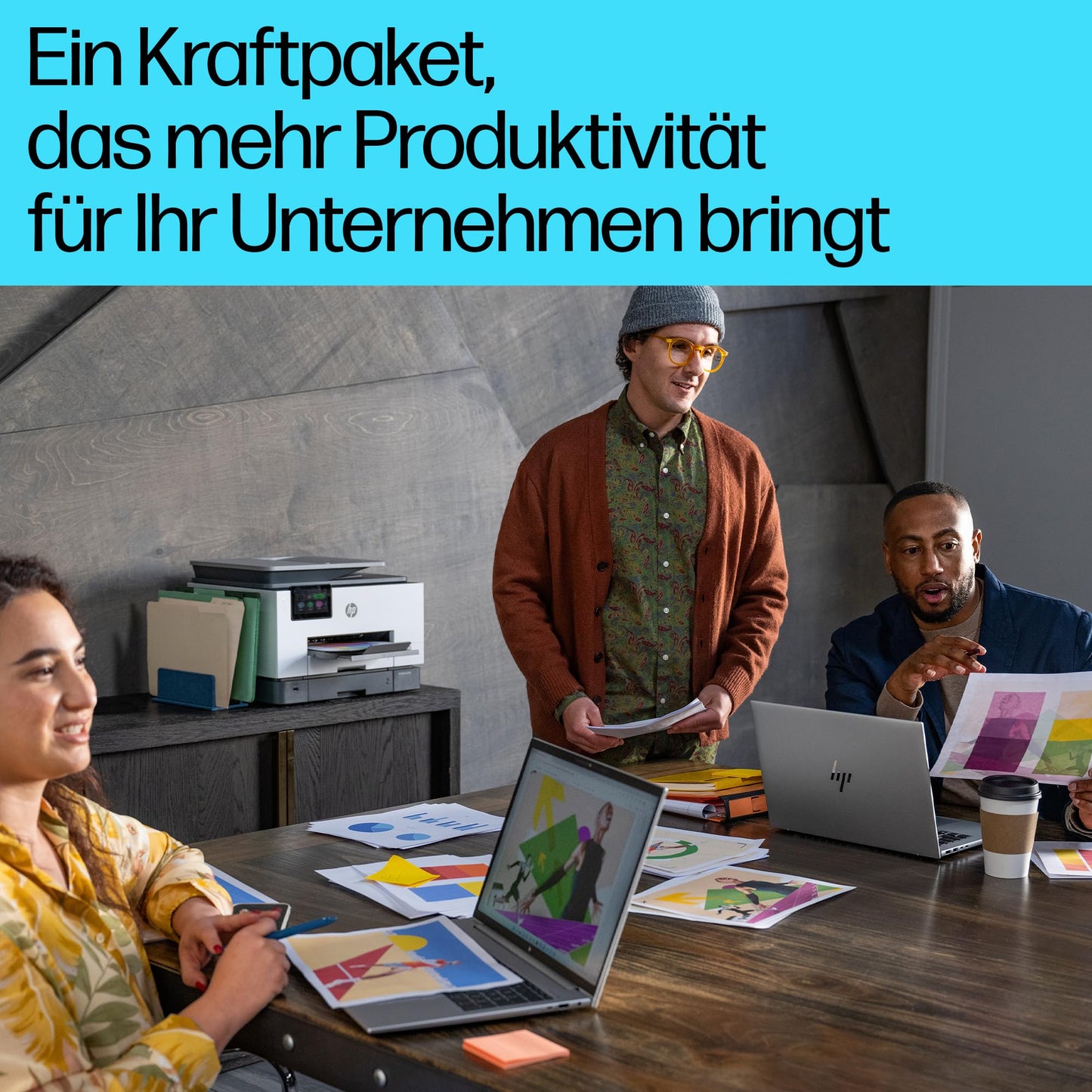 HP OfficeJet Pro 9132e multifunction printer, 6 months free printing Instant Ink included, printer, scanner, copier, fax, WLAN, LAN, duplex, airprint, gray-white - 404M5B#629