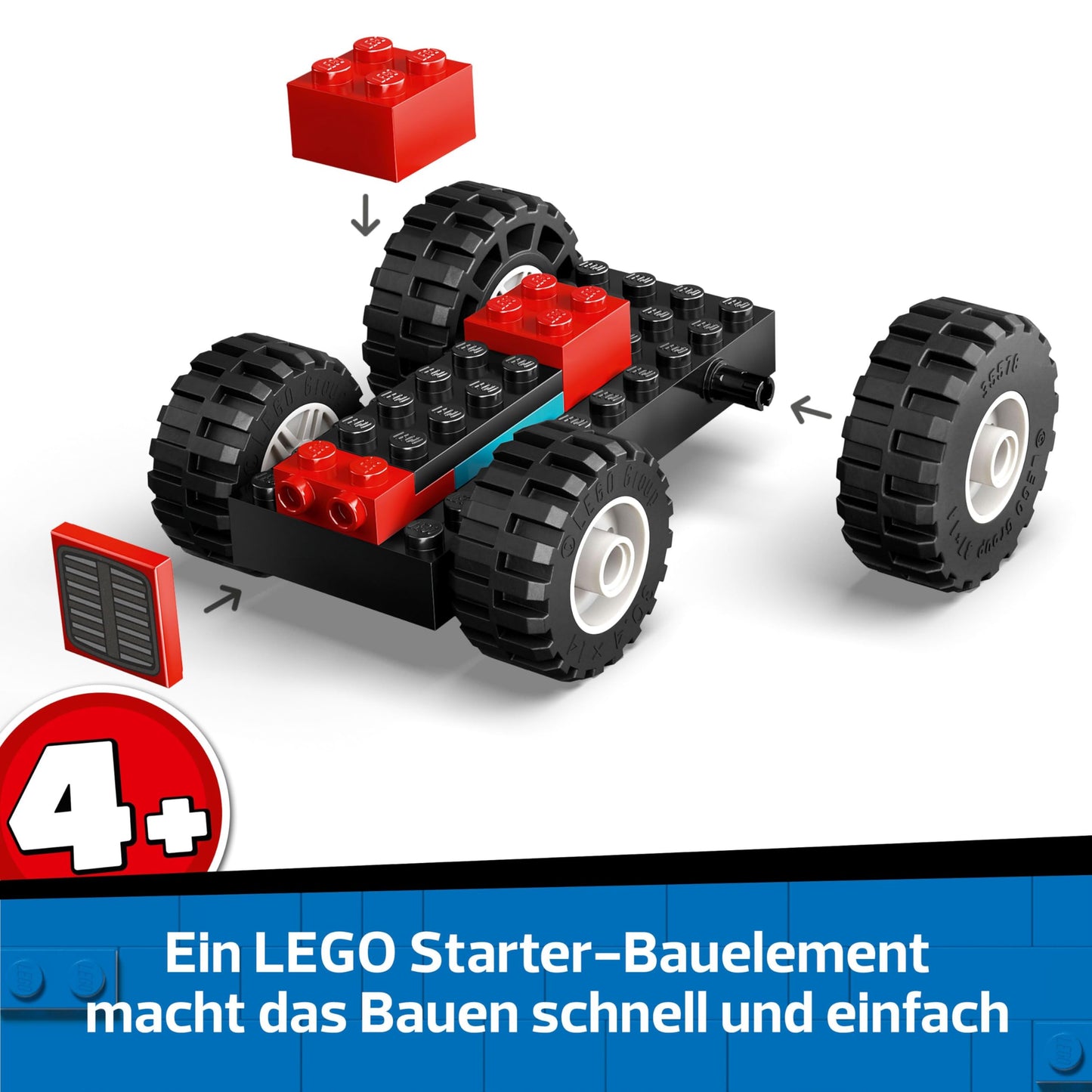 LEGO City Tractor with Trailer - Farm Toy with Tractor & Animal Figures - Montessori Playsets for Boys and Girls from 4 Years - Gift with 2 Minifigures 60461