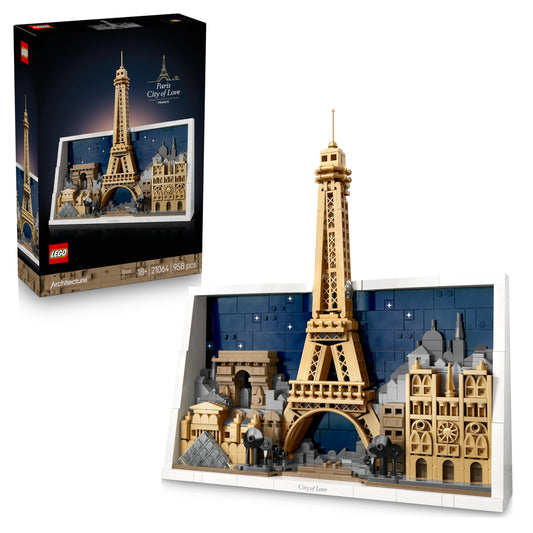 LEGO Architecture Paris - City of Love 3D puzzle - wall decoration as a craft set for building - DIY set for adults with Parisian landmarks such as the miniature Eiffel Tower - gift for men and women - 21064