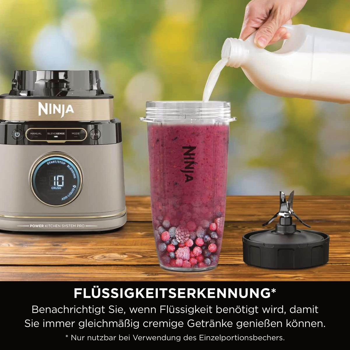 Ninja 3-in-1 Detect Power Blender Processor Pro, 1200 W, Stone Gold - TB401EUSTGD