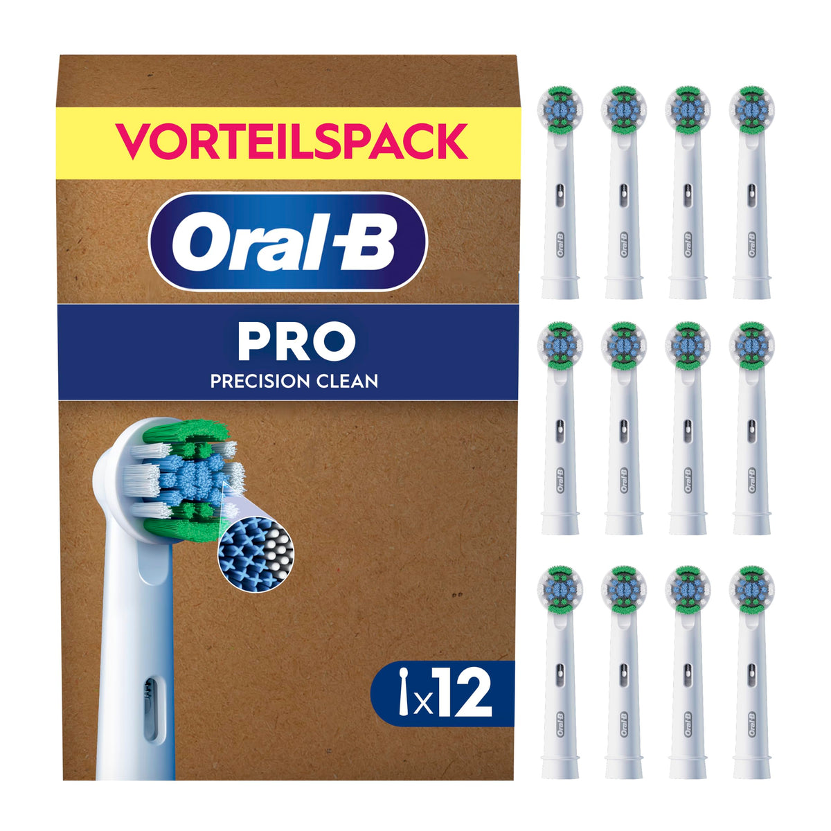 Oral-B Replacement Brush Heads PRO Precision Clean, White, 12 Pieces - 8006540855683