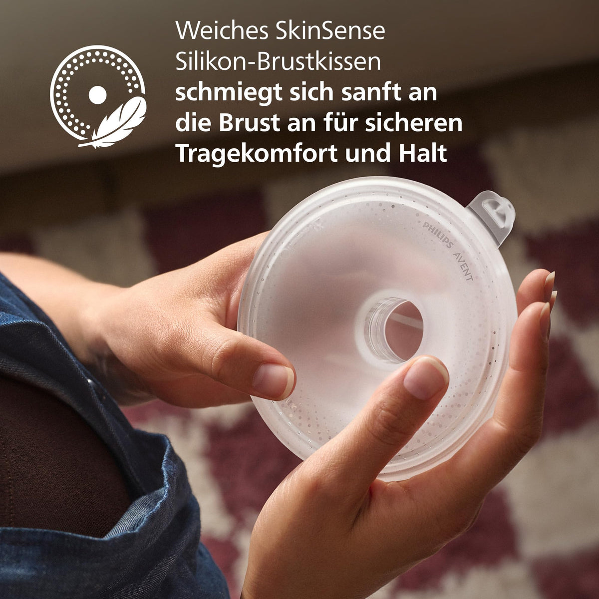 Philips Avent Natural Care Hands-free pompa electrică dublă de lapte – reflectă ritmul de supt al bebelușului, SkinSense perne pentru sâni pentru confort maxim, calitate de spital, SCF495/11