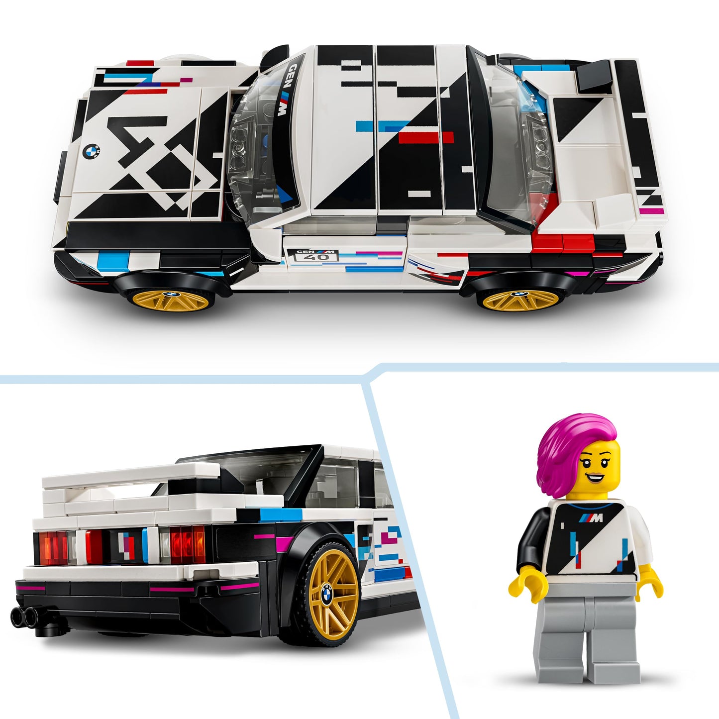 LEGO Speed Champions BMW M3 (E30) - building set - BMW toy car with 1 minifigure at the wheel - playset with replica speedster - gift for children and car fans aged 9 and up - 77263