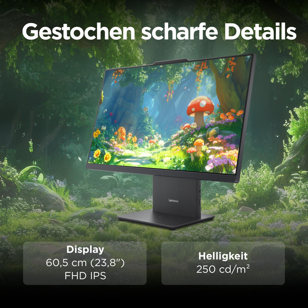 Lenovo IdeaCentre 5i All in One | 23.8" Full HD Display | Intel Core i5-13500H | 16GB RAM | 1TB SSD | Intel Iris Xe Graphics | Win11 Home | QWERTY | gray | includes keyboard & mouse | 3 months Premium Care - F0GR00AUGE