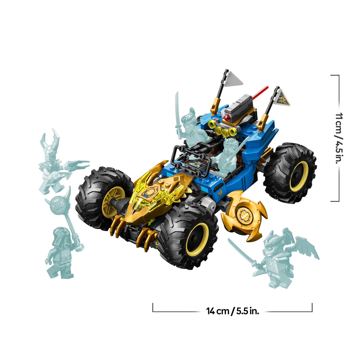 LEGO NINJAGO 2in1 Jay's Transformation Speedster - Ninja Truck with 5 minifigures, including Kai and NYA, as well as shuriken and swords - Creative gift for boys aged 8 and up and fans - 71856