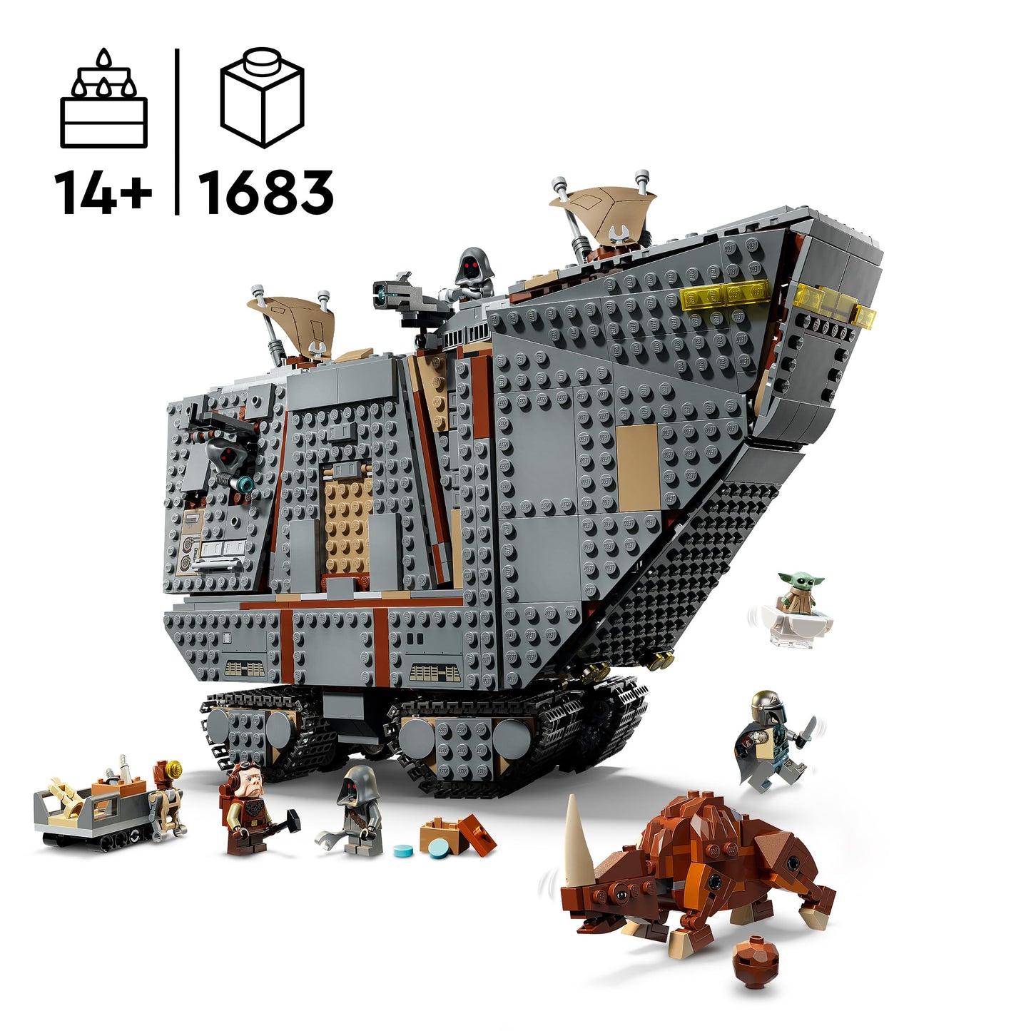 LEGO Star Wars 75453 Offworld Sandcrawler and Mudhorn - model kit with Grogu figure & 5 minifigures, including The Mandalorian - birthday gift for teenage boys aged 14 and over & film fans