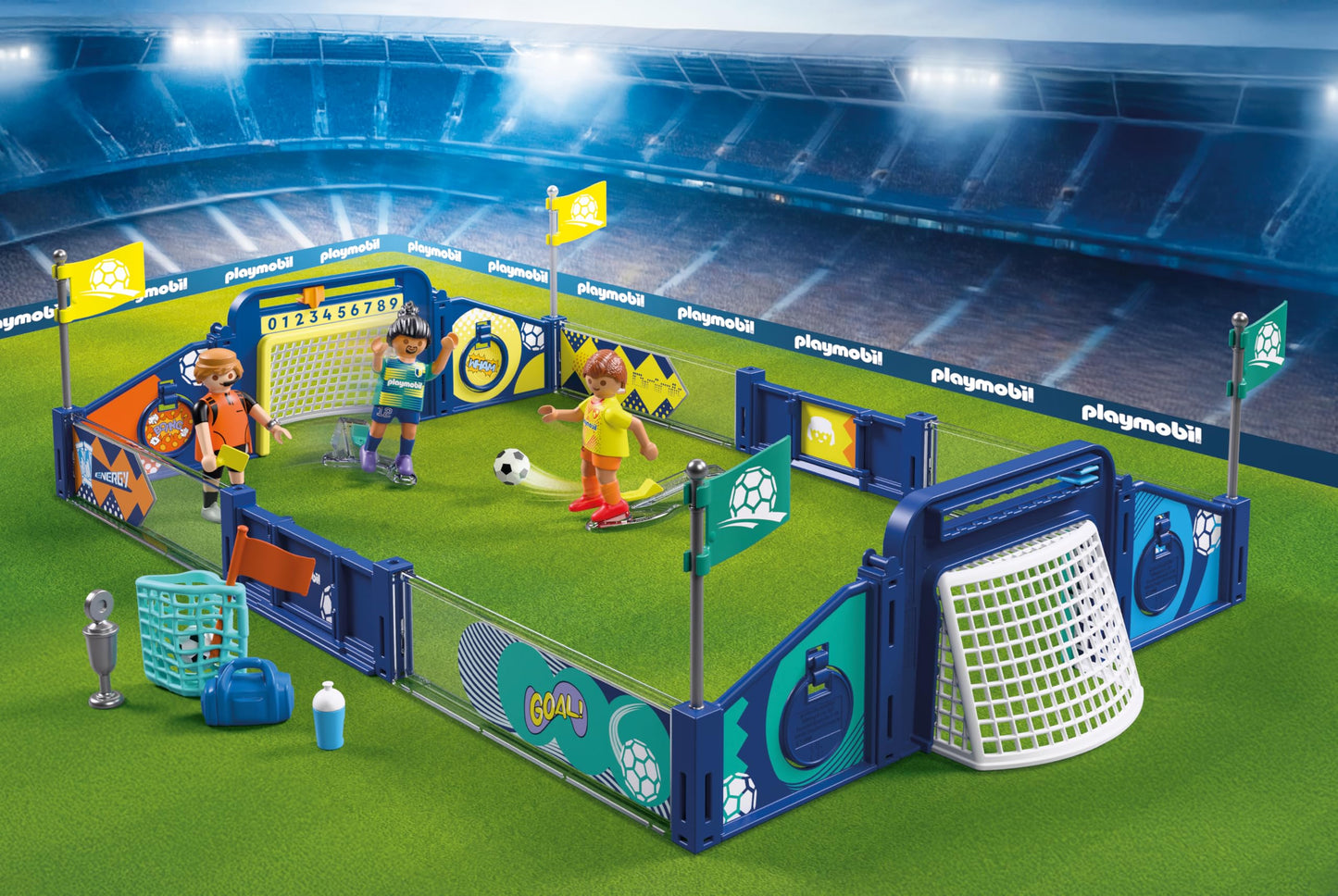 PLAYMOBIL | My Life | Soccer Arena | Playing field with shooting mechanics and 2 goals | Football toys for ages 4 and up | 72056
