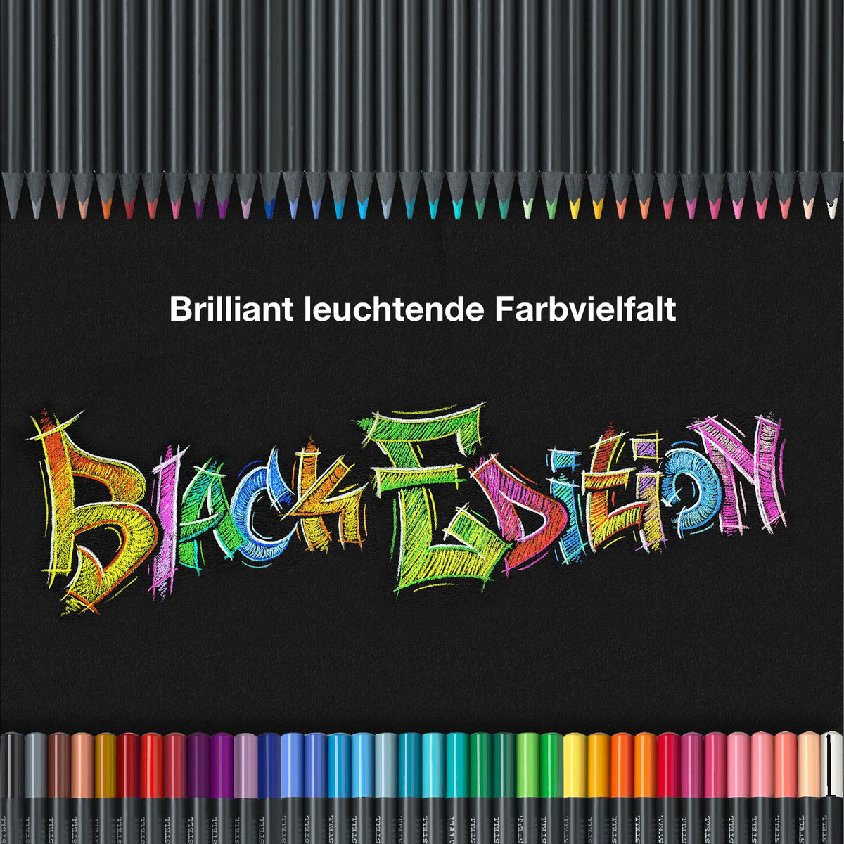 FABER-CASTELL - Colored pencil set Black Edition 100 pieces in a metal case - FC116490