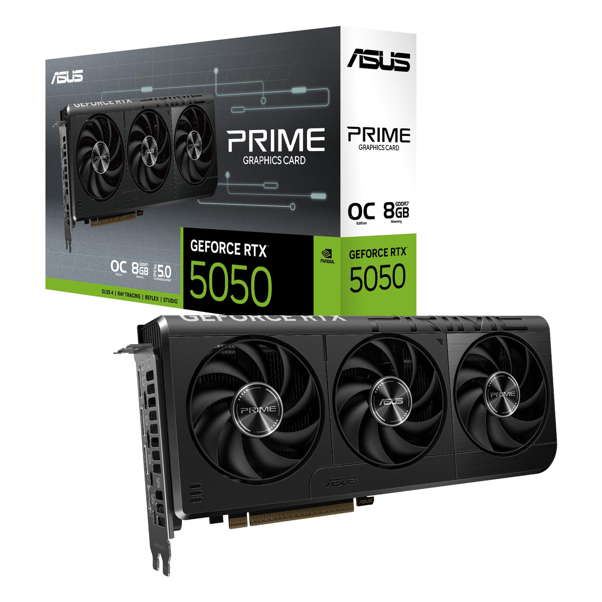 ASUS Prime GeForce RTX 5050 8GB GDDR6 OC Edition Gaming Graphics Card - 90YV0N70-M0NA00