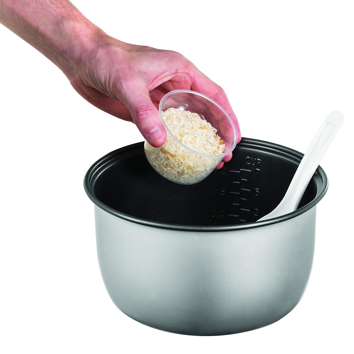 Russell Hobbs rice cooker 1.2l incl. steamer insert with aroma hinged lid (keep warm function, non-stick coated cooking pot, rice spoon & measuring cup, stainless steel) 27080-56