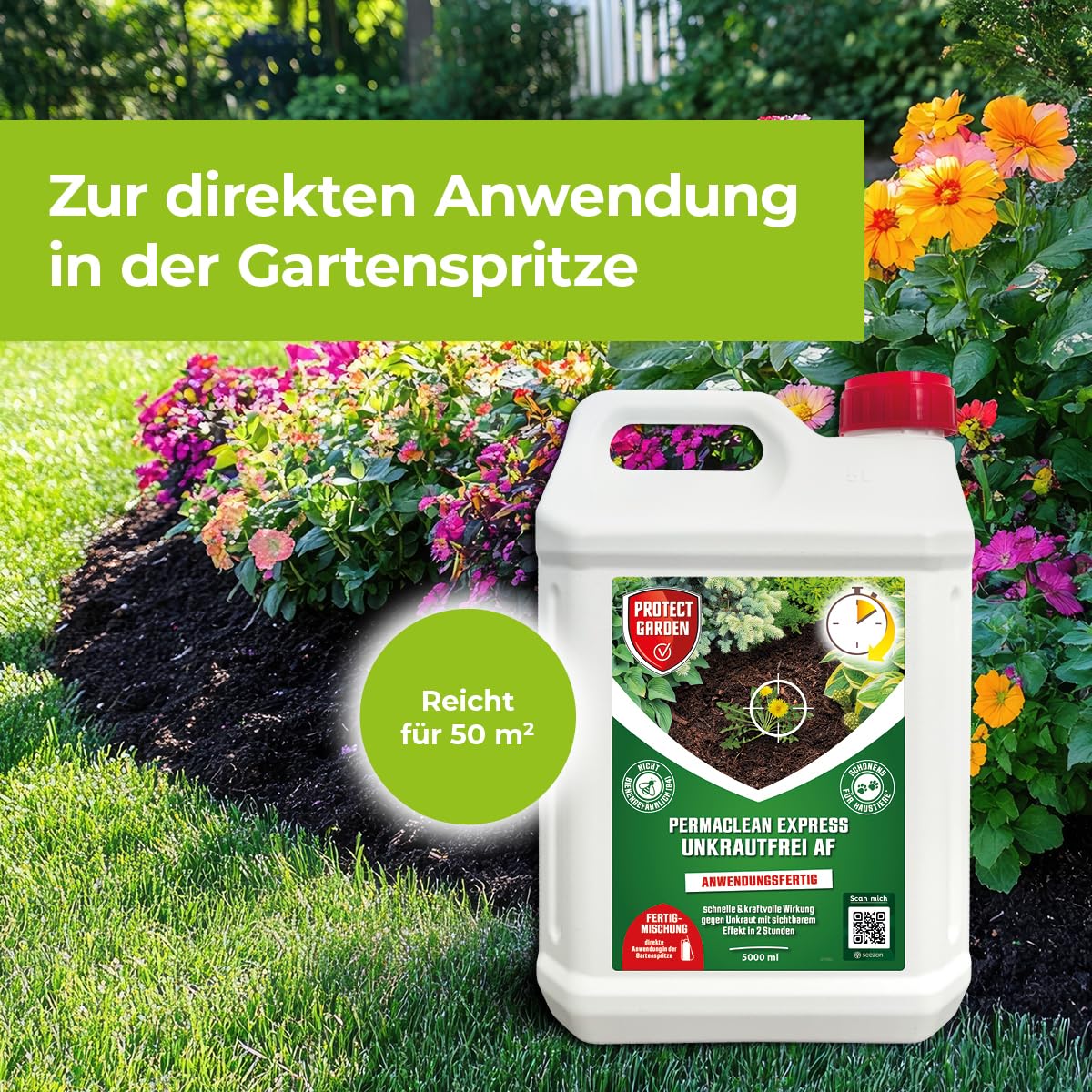 PROTECT GARDEN Permaclean Express Weed Free AF, ready-to-use weed killer with quick action against weeds and weeds, 5 liter ready-made formulation - 86601727