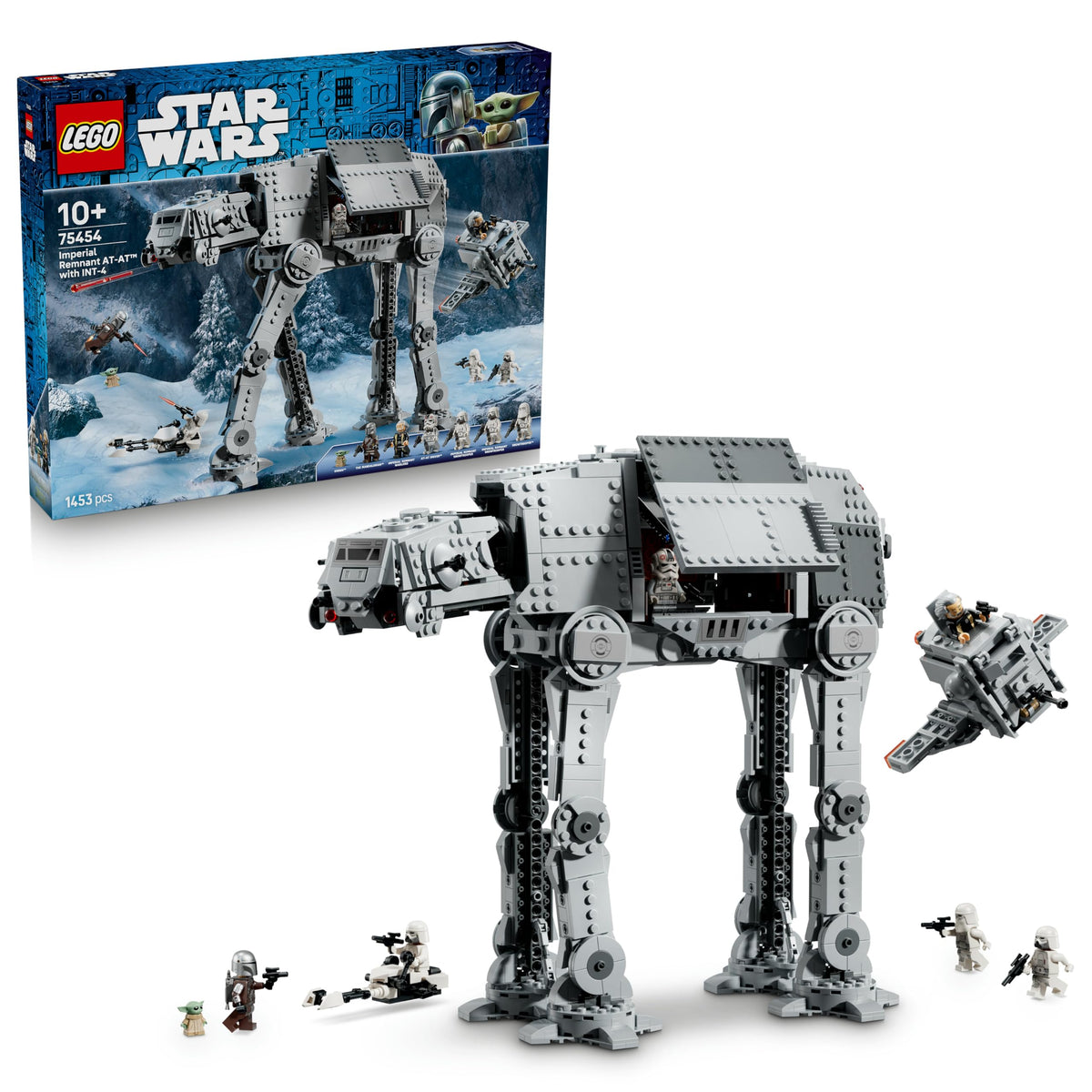 LEGO Star Wars 75454 AT-AT of the Remnant Empire with INT-4 toys - The Mandalorian and Grogu figures with shuttle, speeder bike, 6 minifigures & 1 figure - gift for boys and fans aged 10 and over