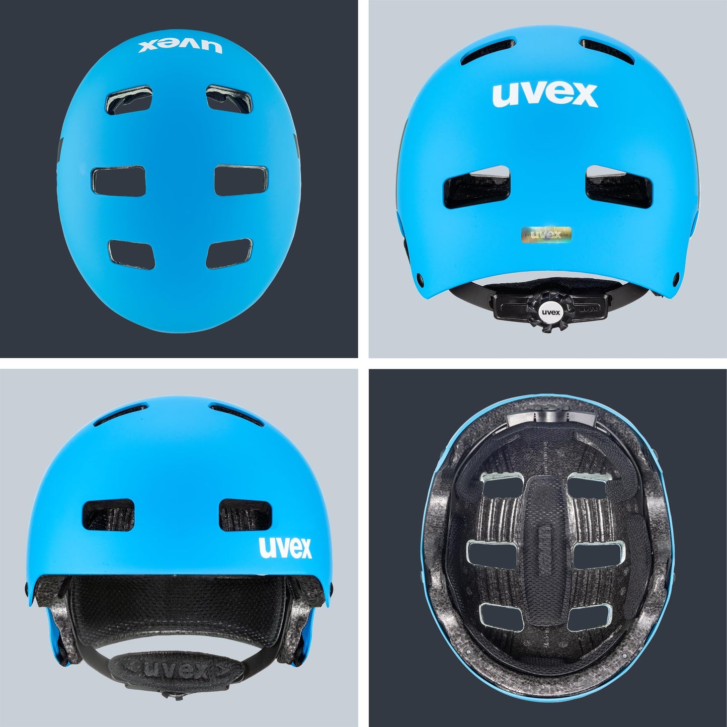 uvex Kid 3 cc children's bicycle helmet, blue-white matt, 51-55 cm - S4149721915