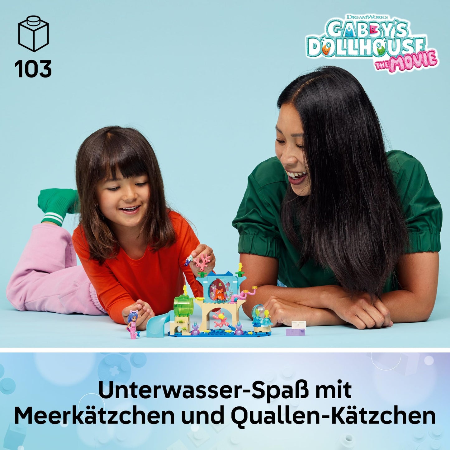 LEGO Gabby's Dollhouse Mermaid Gabby's Aquarium Adventure Toy - incl. a Gabby Mini Doll & Mercat Figure, Plus Fun Accessories - Gift for 4+ Year Old Girls & Movie Fans - 11204