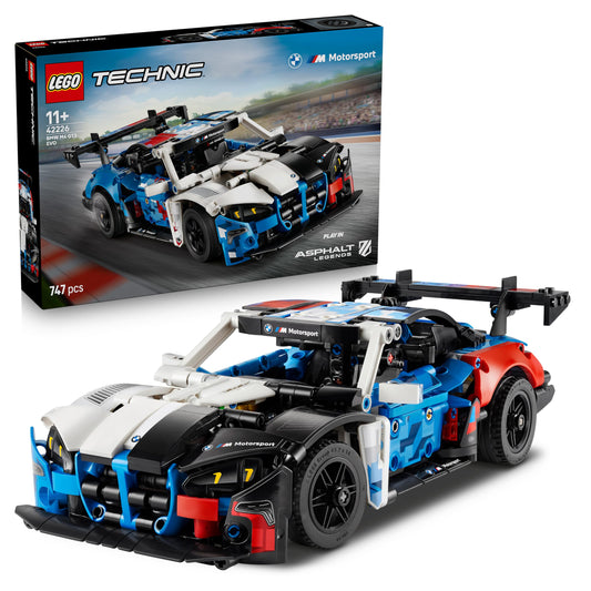 LEGO Technic BMW M4 GT3 EVO racing car - model kit with V6 engine, steering and opening doors - gaming gift for boys aged 11 and over & young motorsport fans - 42226