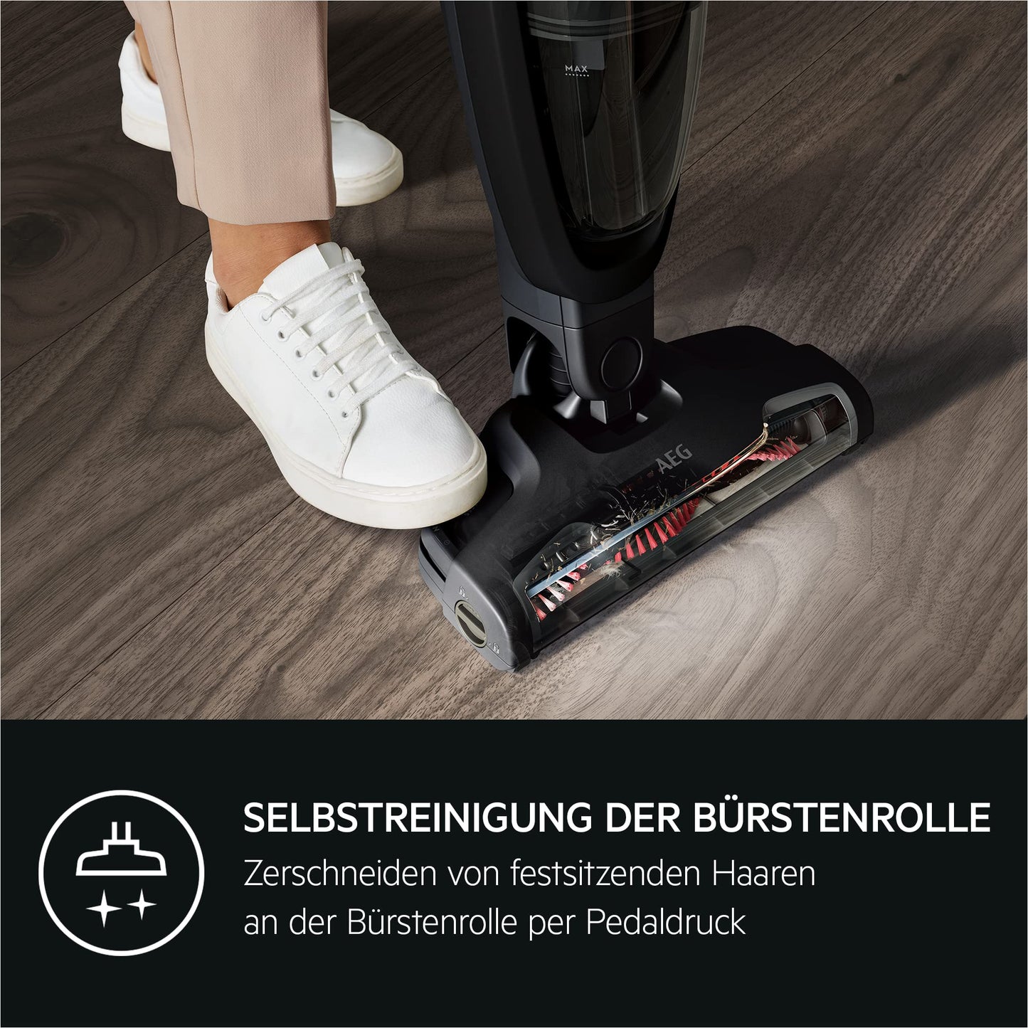 AEG QX6-1-45AN cordless vacuum cleaner/bagless vacuum cleaner/quiet/handheld vacuum cleaner battery/45 min running time/light/hard floor/2-in-1/animal hair/dog/cat/carpet/car/gray - 900402250