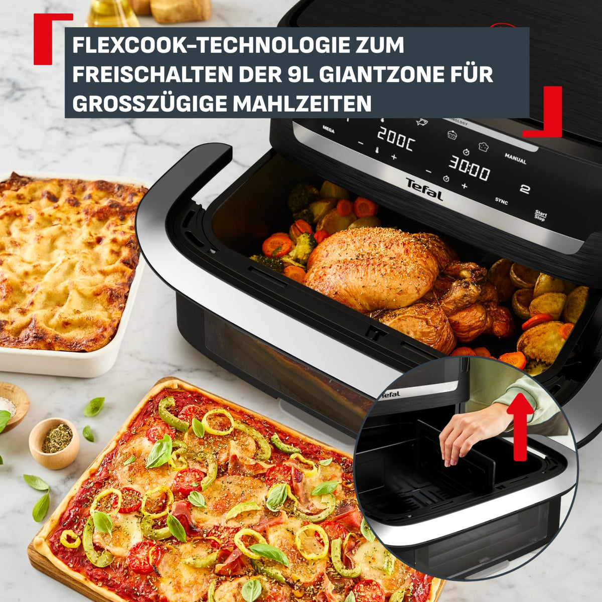 Tefal Infra Heat Ever Fry Dual Flex Air Fryer, 9 L capacity - EY9288E0