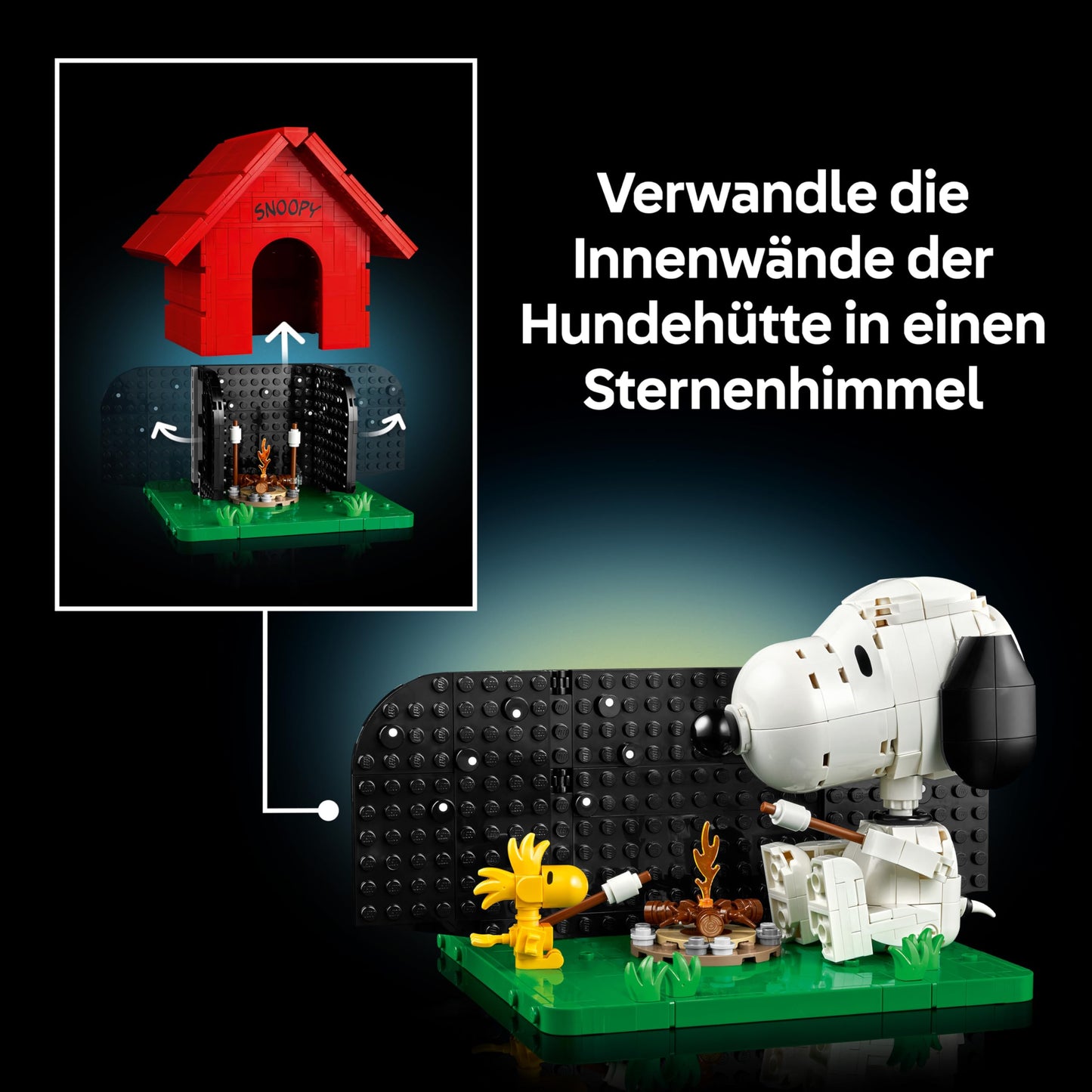 LEGO Ideas Peanuts: Snoopy's Doghouse - Model Building for Adults Snoopy and Woodstock Figures - DIY Decoration for Desk or Shelf - Gift Idea for Fans - 21368