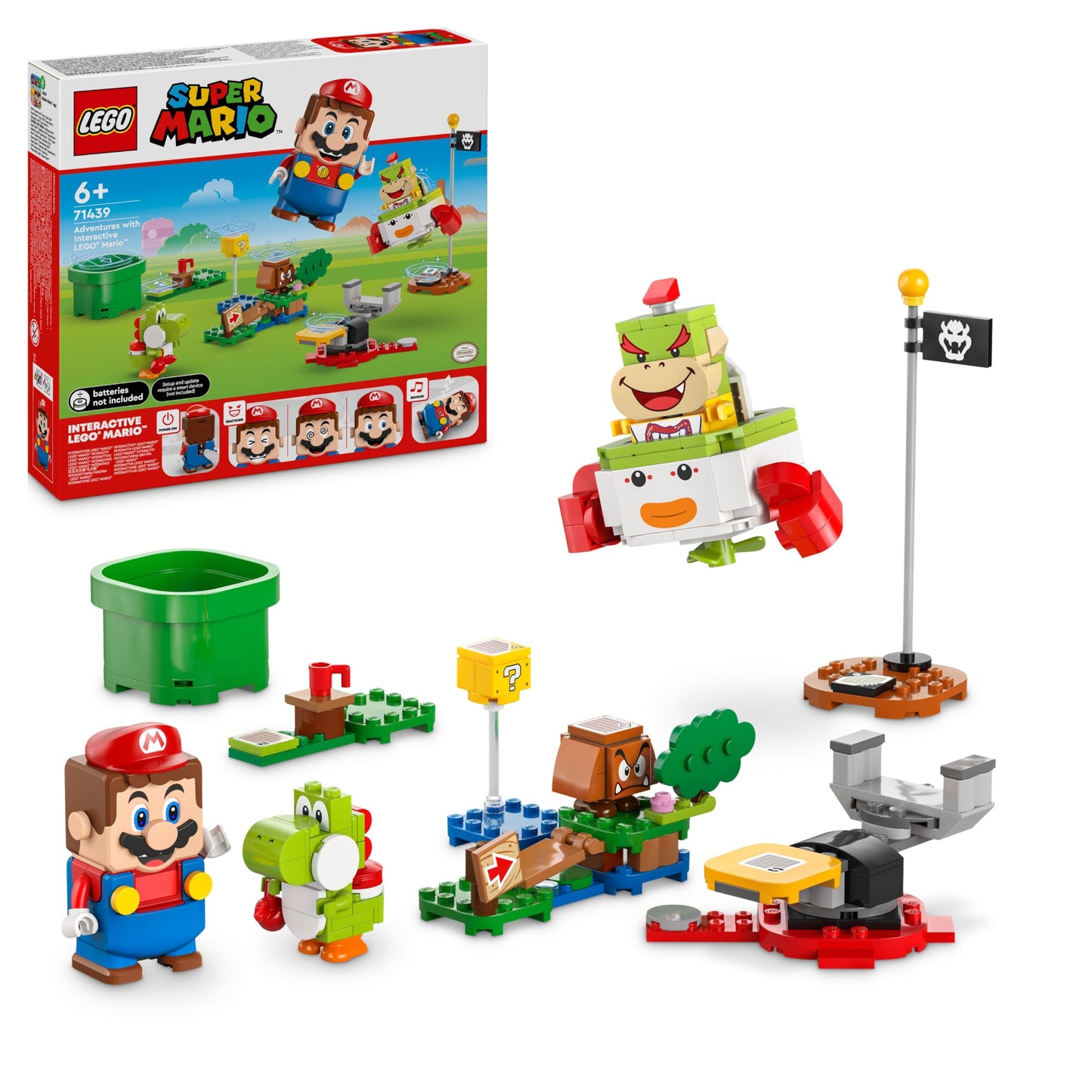 LEGO Super Mario Adventure with Interactive Mario, Set with Junior Clown Carriage, Toy Yoshi, Nintendo Gift for Boys, Girls and Gamers Ages 6 and Up 71439