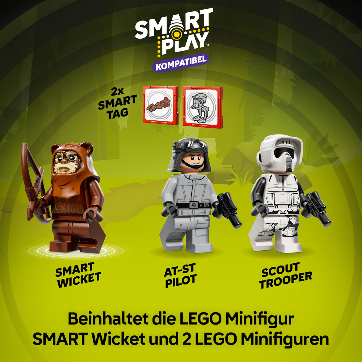 LEGO Star Wars SMART Play Bundle: Throne Room Duel & A-Wing All-In-One Set 75427 & AT-ST Attack on Endor Compatible Set 75424 - Interactive Toys - Gifts for 9+ Year Old Boys & Girls - 75423