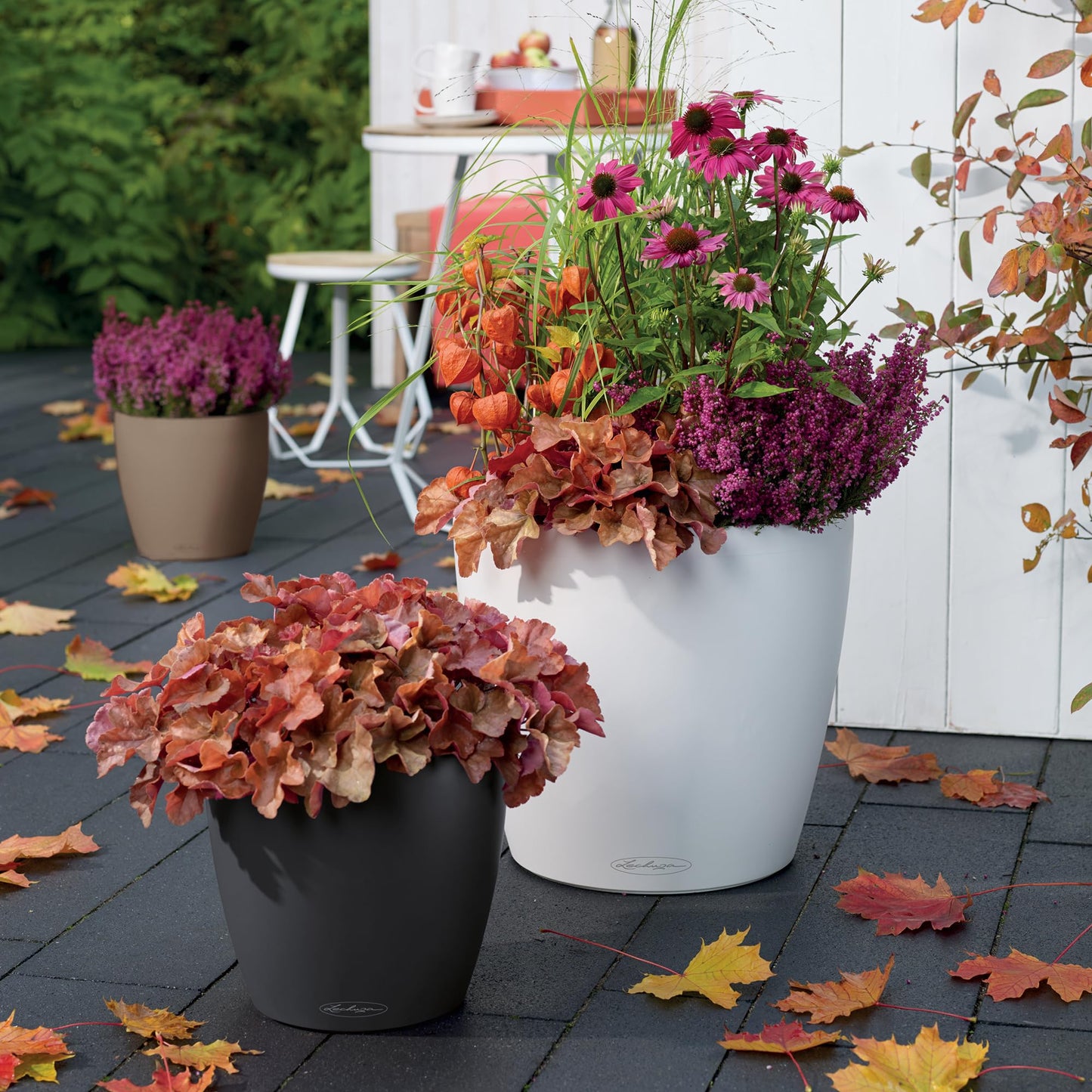 Lechuza 13224 plant pot with sub-irrigation system, slate gray, 35 x 35 x 33 cm