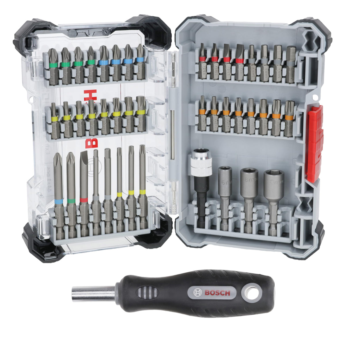 Set de biți de șurubelniță Bosch 45x Extra Hard, 44+1 piese - 2607017733