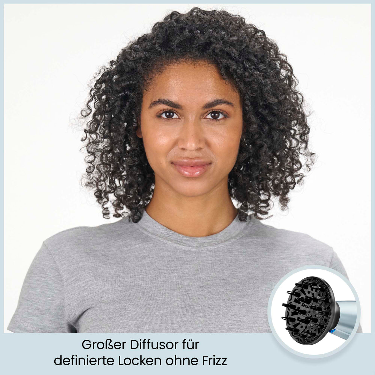 BaByliss Hydro‑Fusion Uscător de păr cu difuzor – Uscător de păr profesional de 2100 W cu ionizare pentru un styling fără frizz, tehnologie plasma pentru strălucire, design ușor, 3 niveluri de căldură și 2 viteze ale aerului, Albastru, D773DE