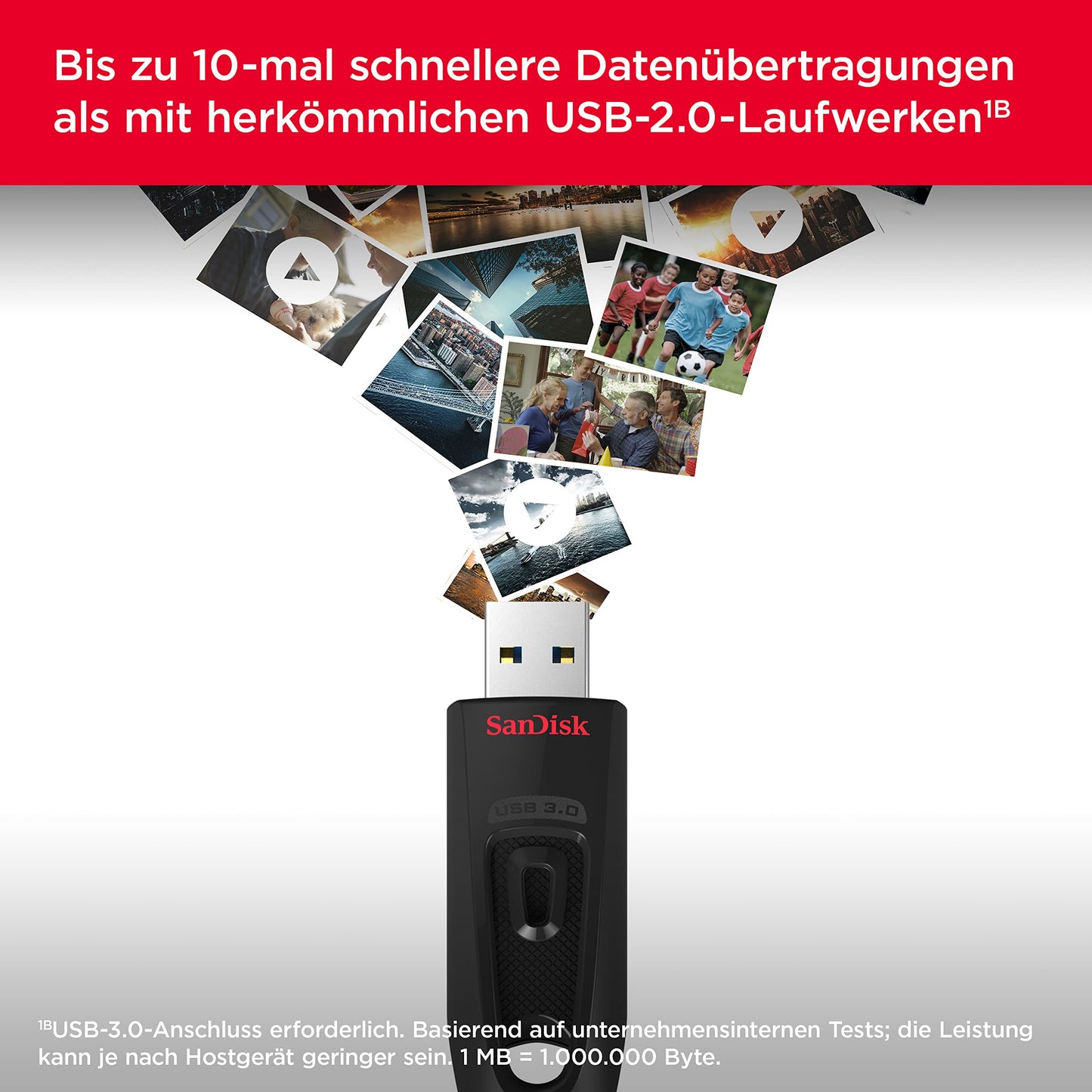 SanDisk Ultra USB 3.0 Flash Drive 256GB (SecureAccess Software, Password Protection, Transfer Speed up to 130MB/s) Black - SDCZ48-256G-U46
