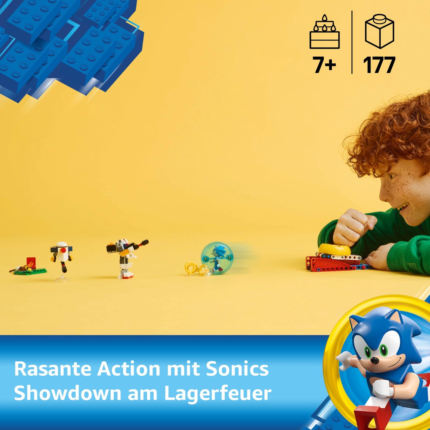 LEGO Sonic the Hedgehog: Sonic's Campfire Clash Set, Collectible Building Toy with 4 Characters, Gold Rings and a Chaos Emerald, Gifts for Gamers, Boys & Girls Aged 7 Plus 77001